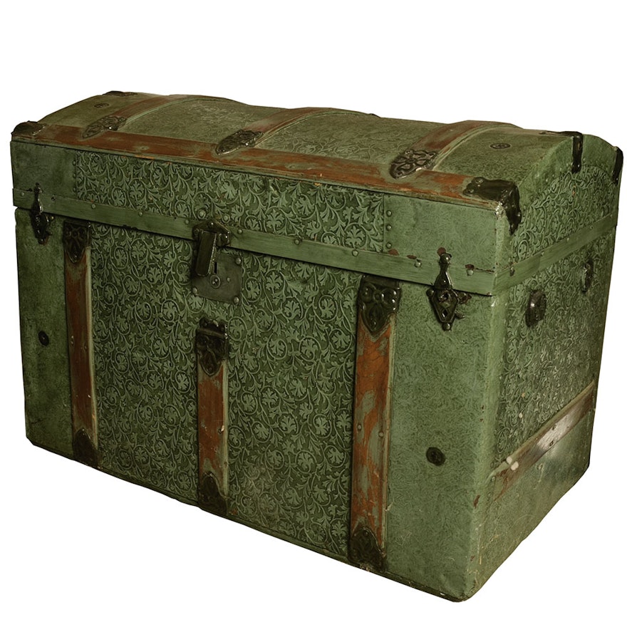 Antique Dome Steamer Trunk