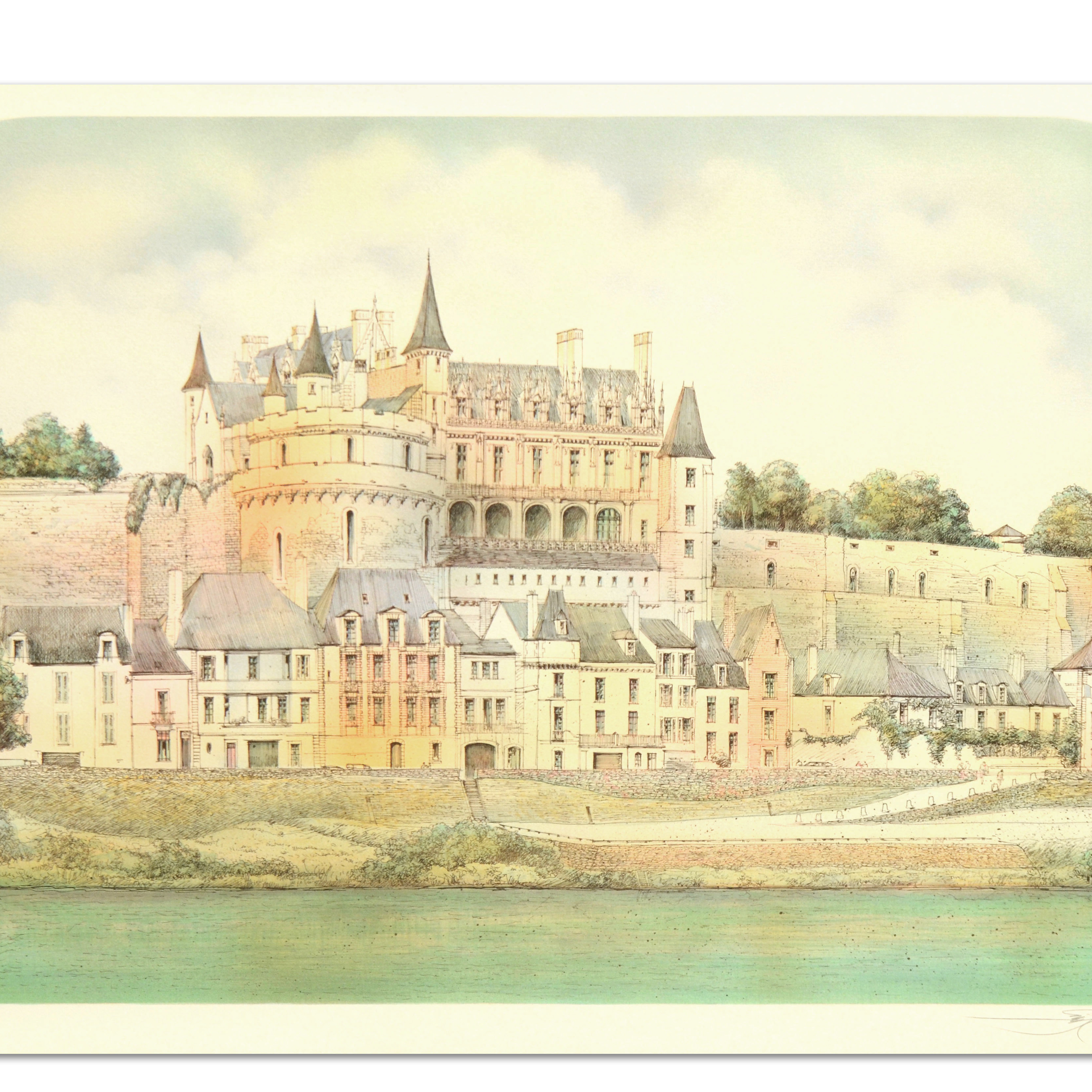 Rolf Rafflewski Signed Limited Edition Lithograph on Paper "Chateau"