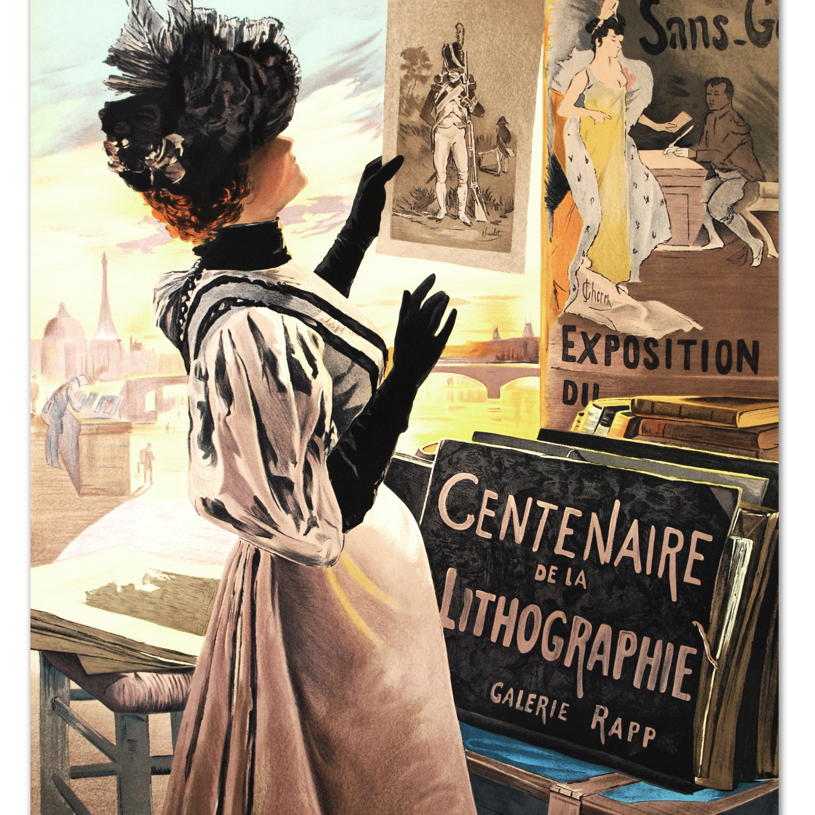 RE Society After Hugo D'Alesi Lithograph on Paper "Exposition Du Centenaire"