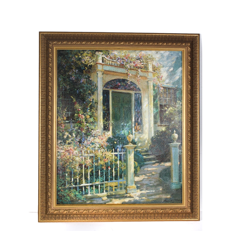 After Abbot Fuller Graves Print on Canvas "Portsmouth Doorway"