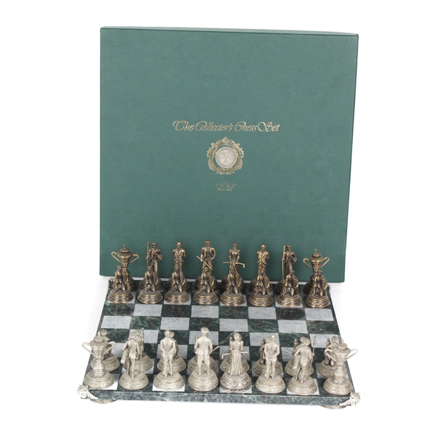 Fort Marble and Pewter Golf Chess Set