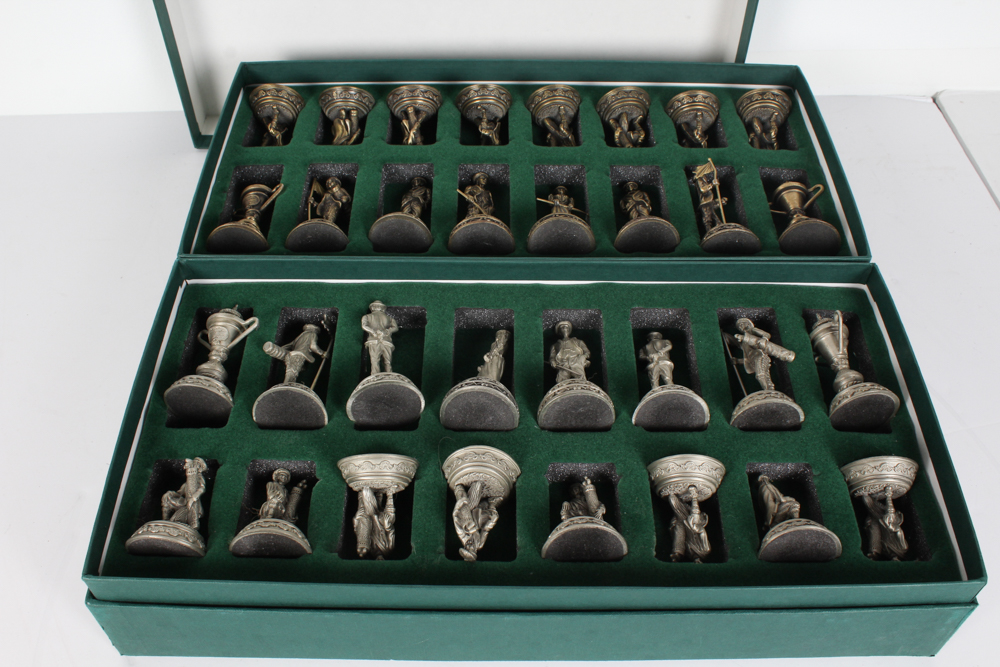 Fort Marble and Pewter Golf Chess Set