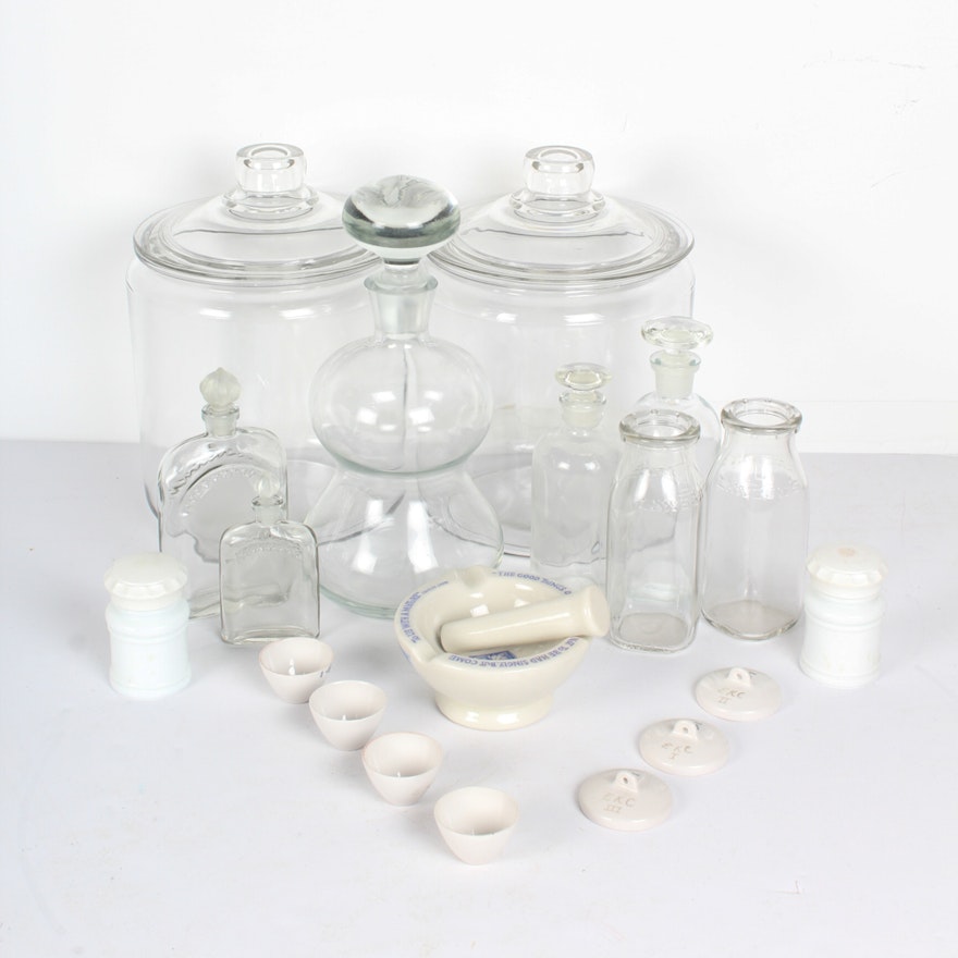 Apothecary Glass Bottles, Jars and More