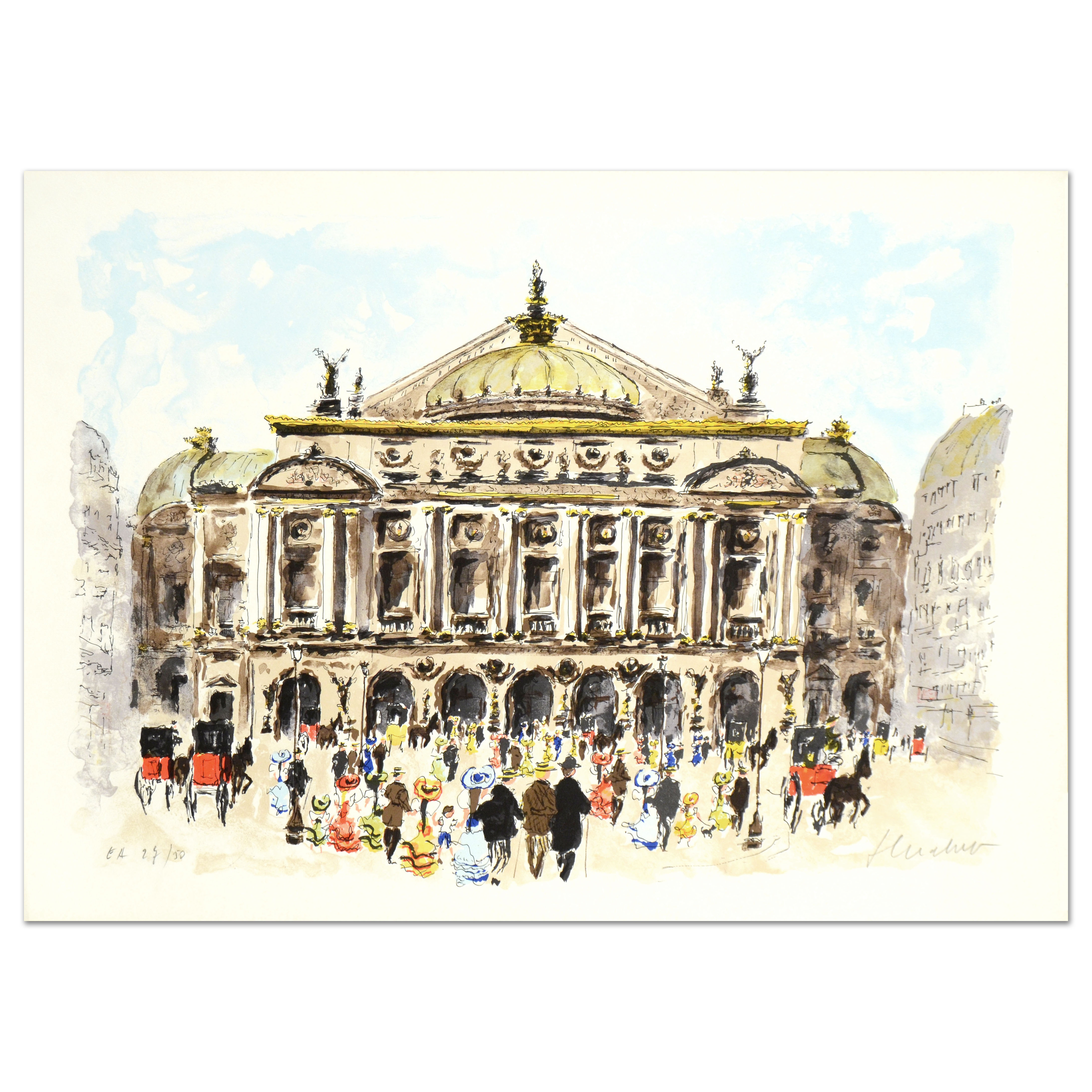 Urbain Huchet Limited Edition Signed Lithograph "L'Opéra"