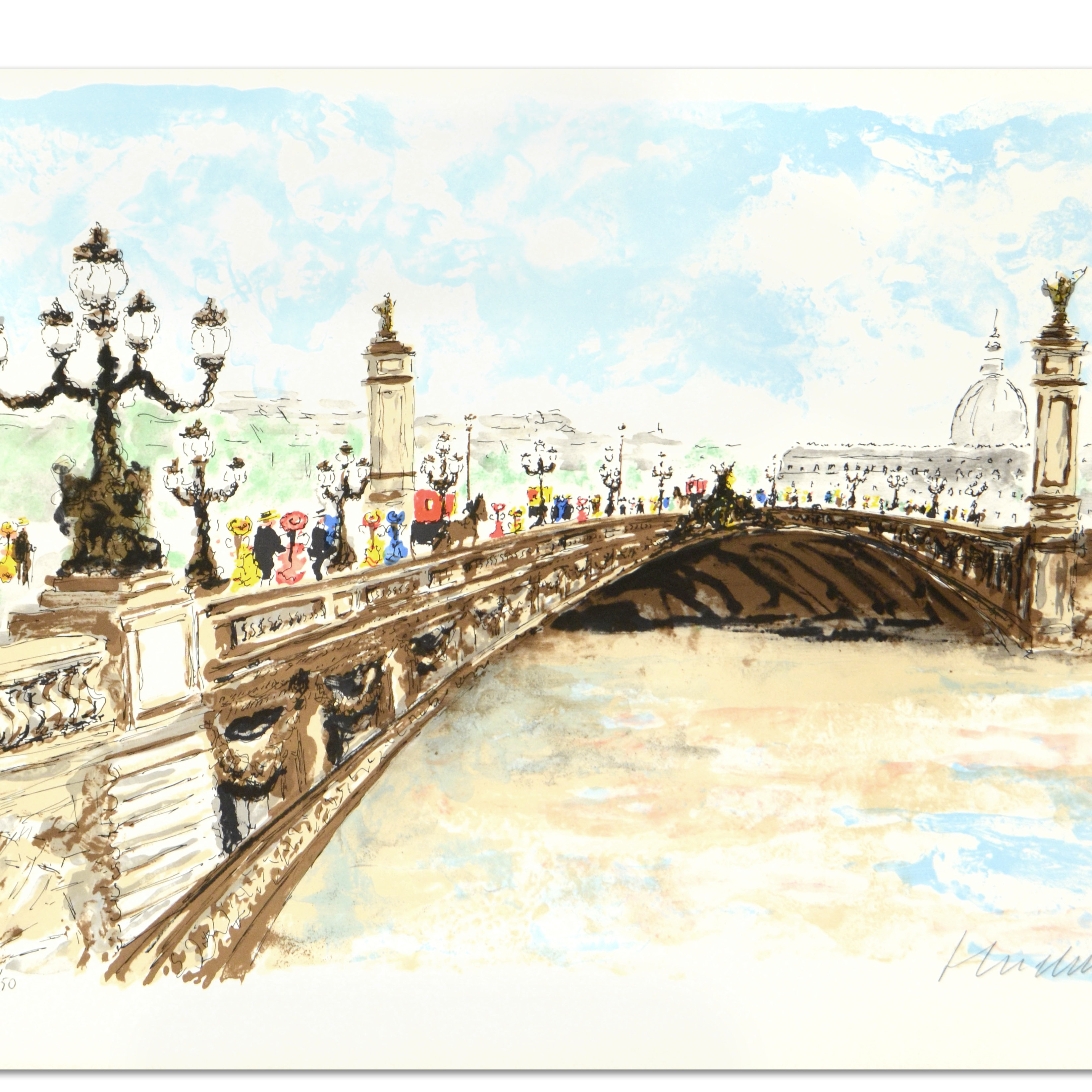 Urbain Huchet Signed Limited Edition Lithograph "Bridge"
