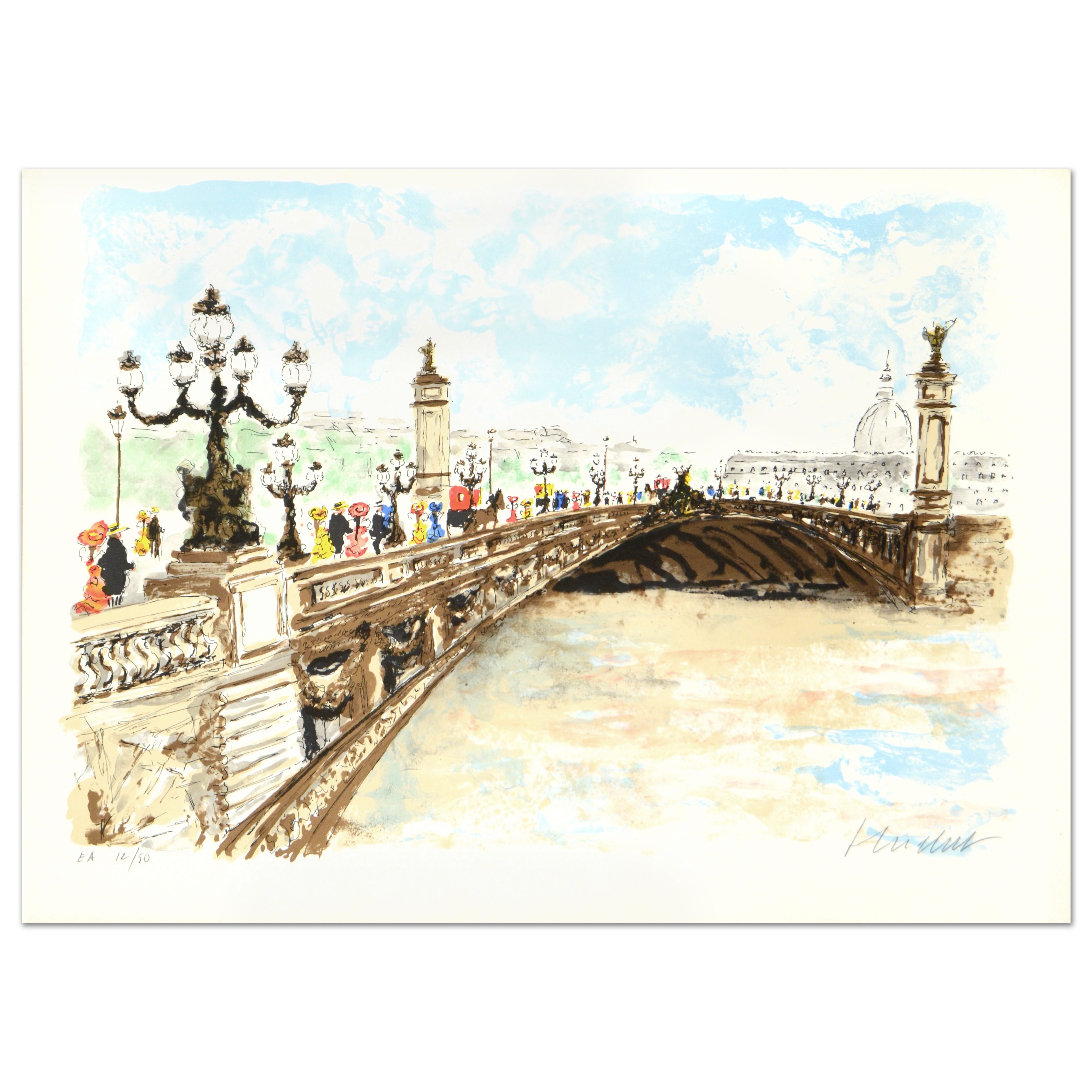 Urbain Huchet Signed Limited Edition Lithograph "Bridge"