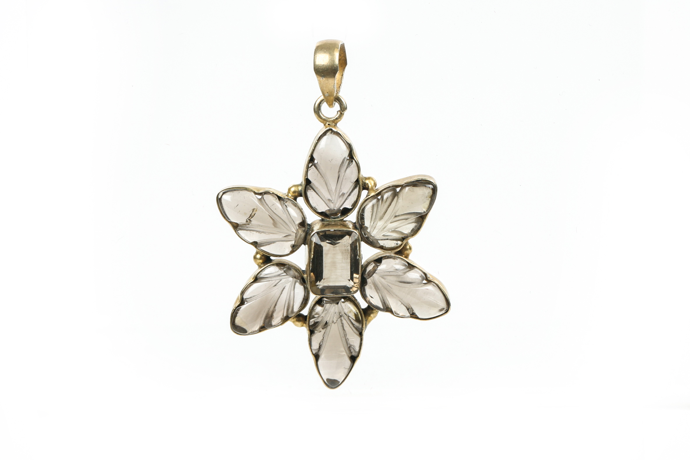 Vermeil and  Smoky Quartz Pendant