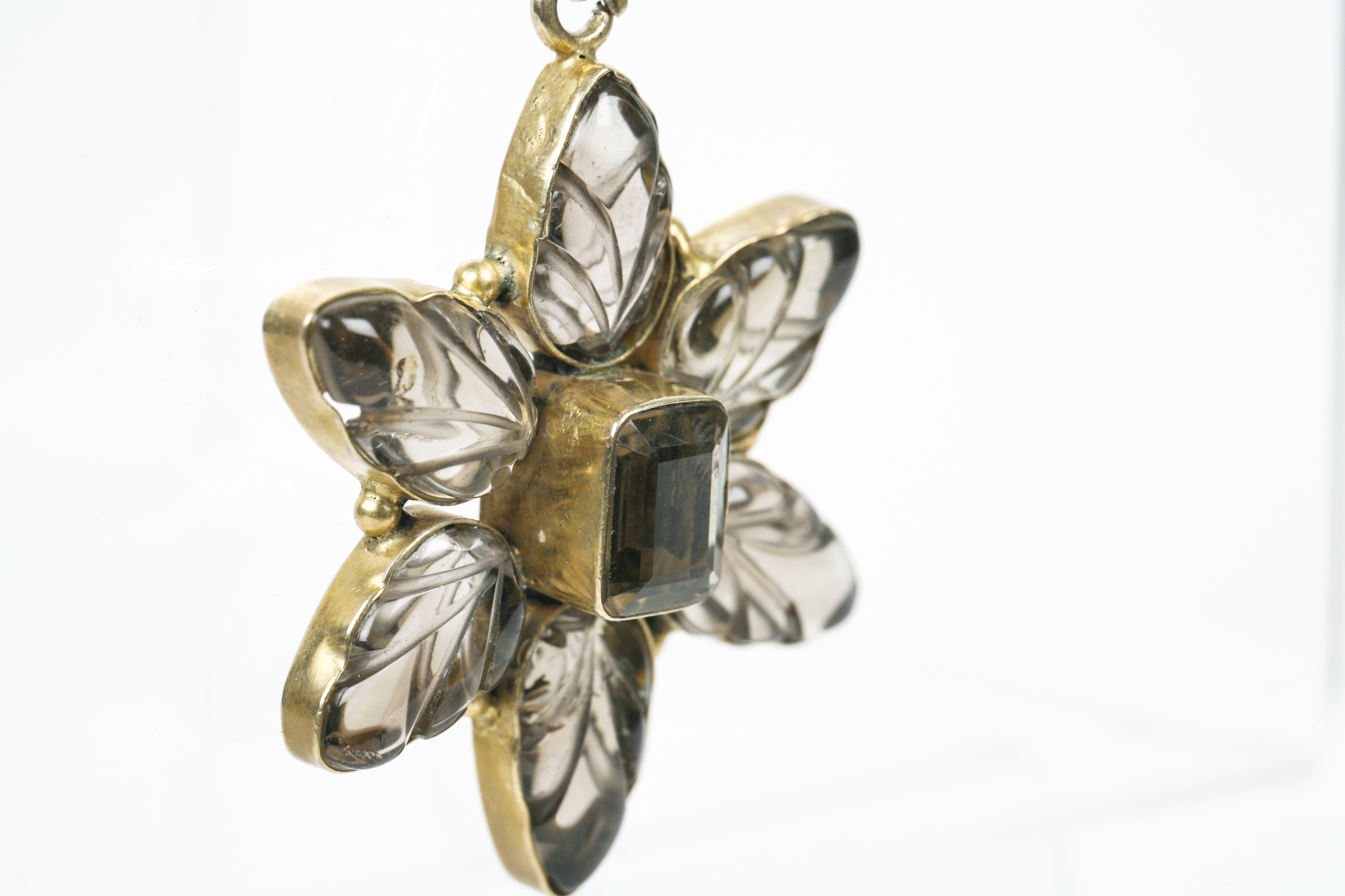 Vermeil and  Smoky Quartz Pendant