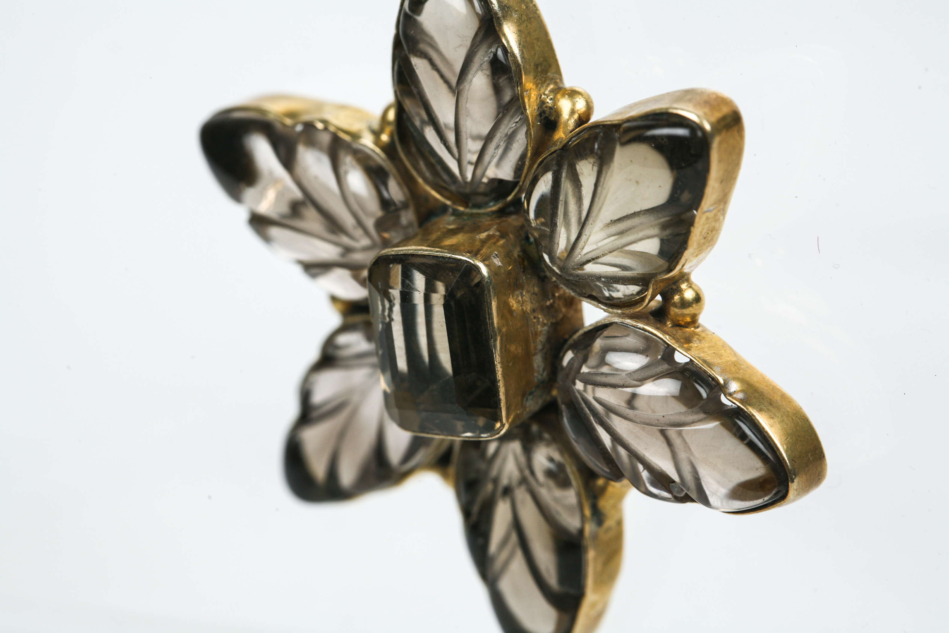 Vermeil and  Smoky Quartz Pendant