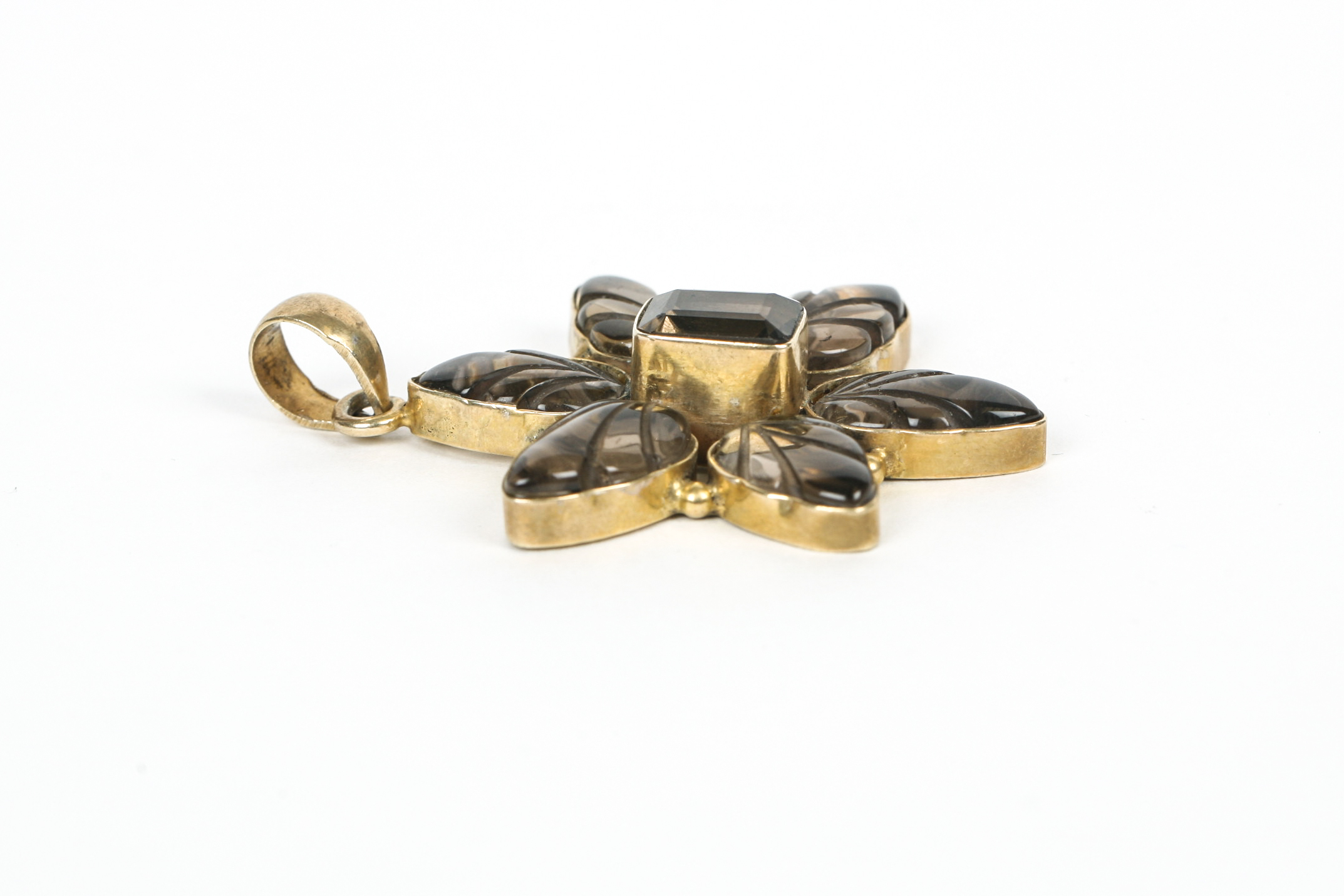 Vermeil and  Smoky Quartz Pendant