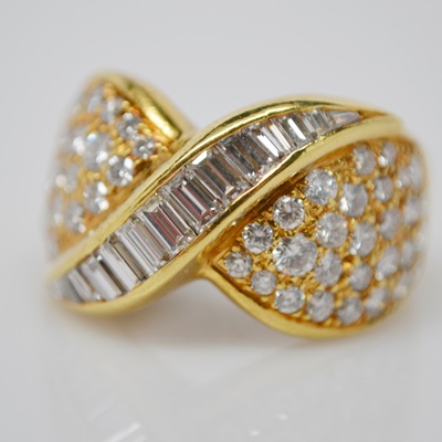 18K Yellow Gold 2.00 CTW Diamond Dome Style Ring