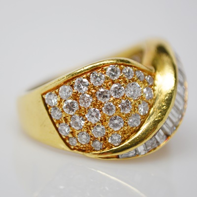 18K Yellow Gold 2.00 CTW Diamond Dome Style Ring