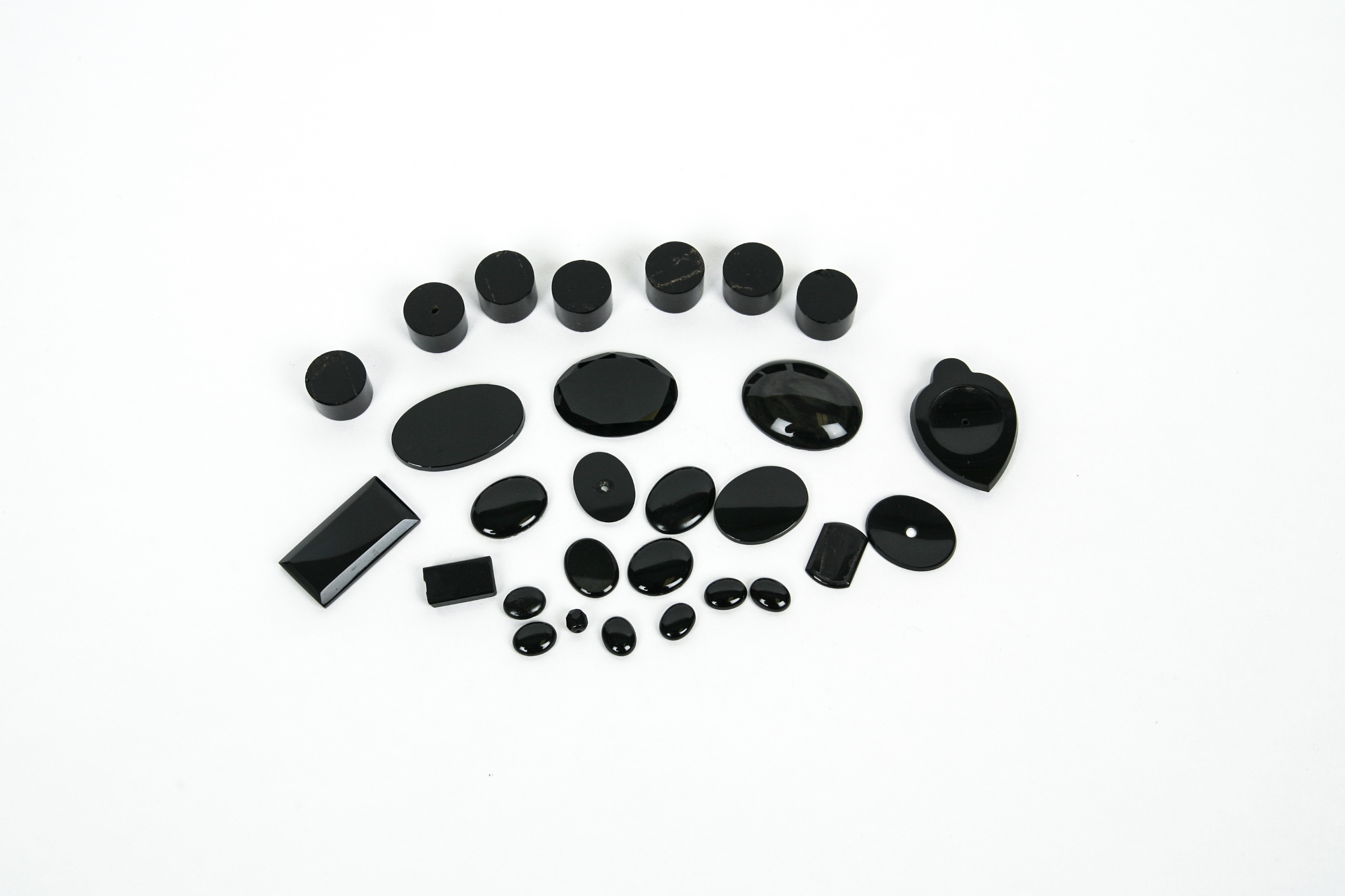 Black Onyx Cabochons and Pieces