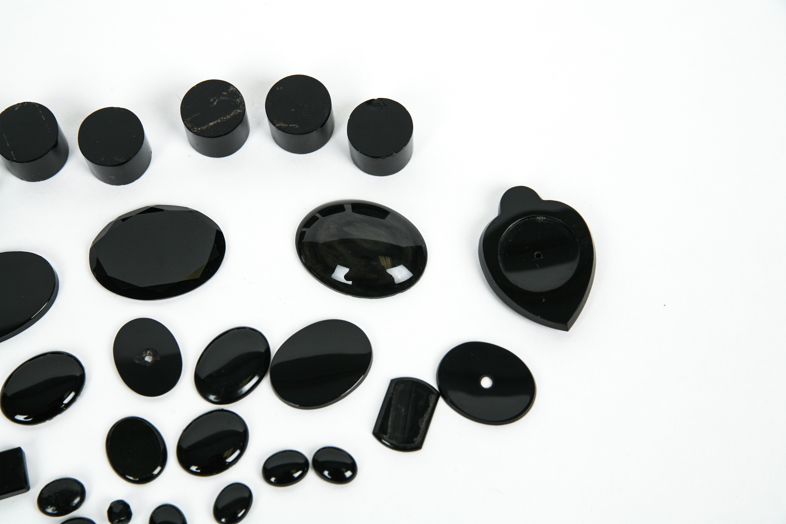 Black Onyx Cabochons and Pieces