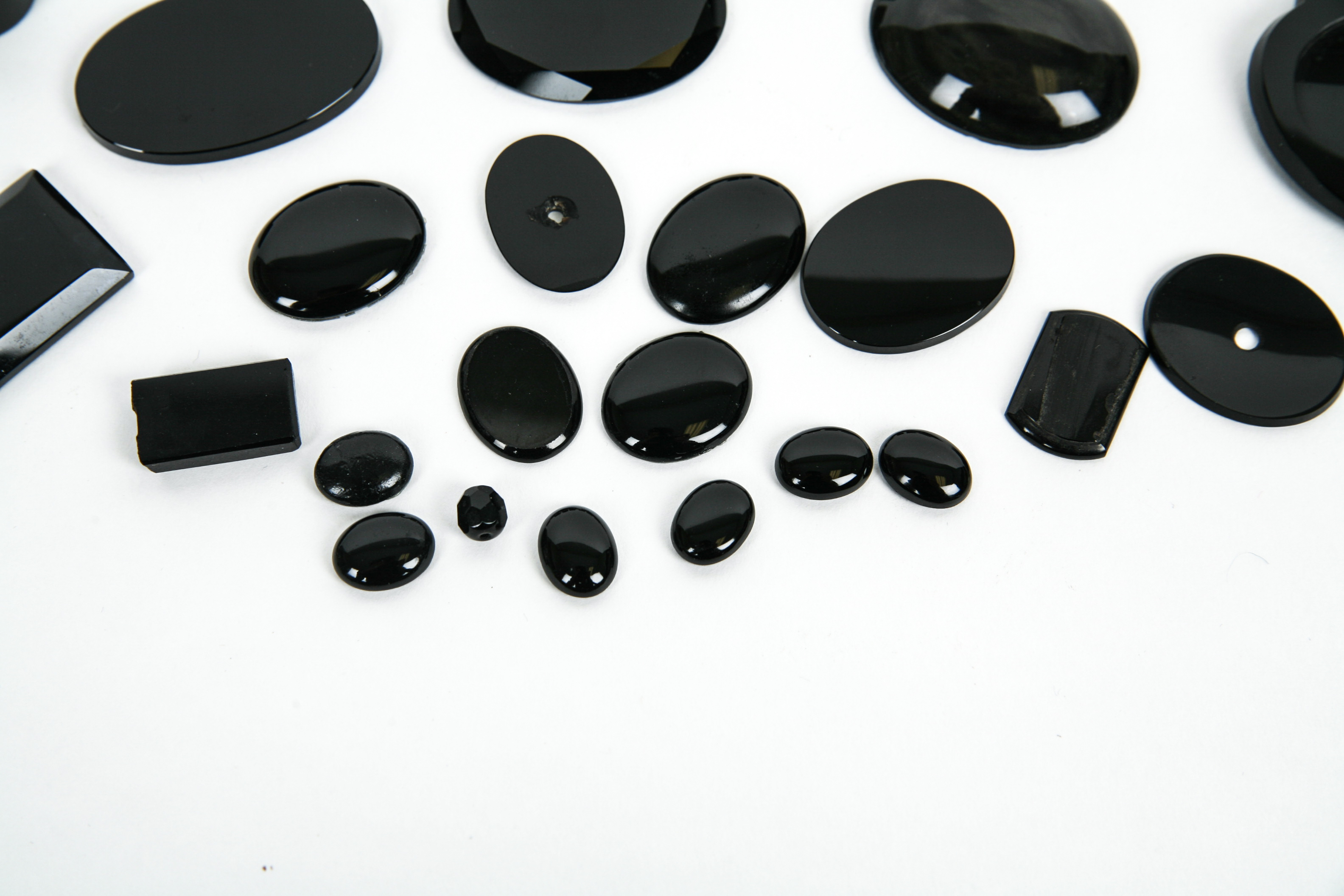 Black Onyx Cabochons and Pieces