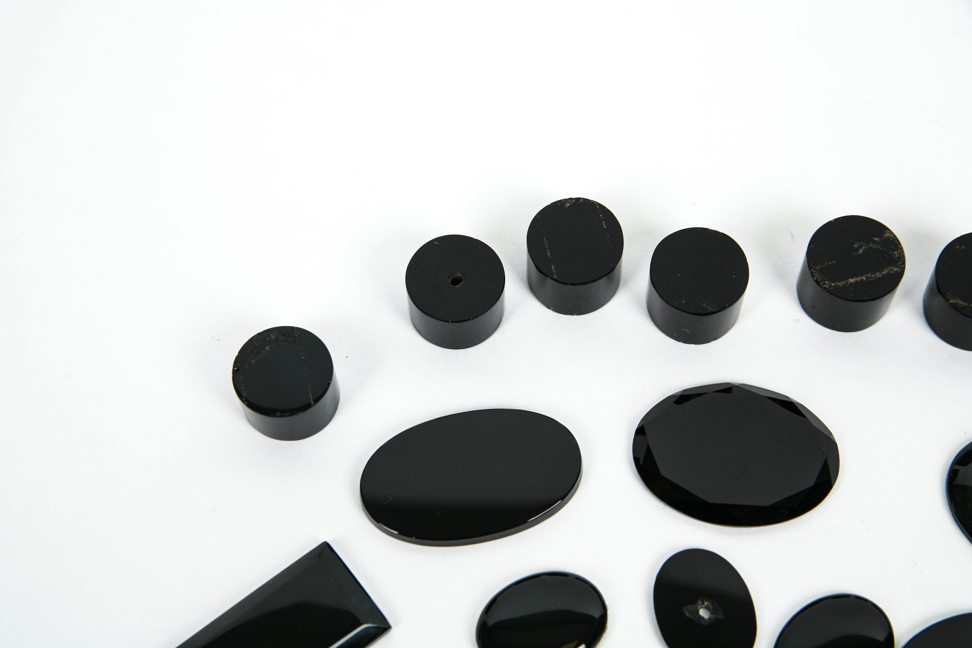 Black Onyx Cabochons and Pieces