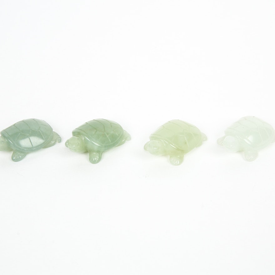 Carved Chalcedony Turtles