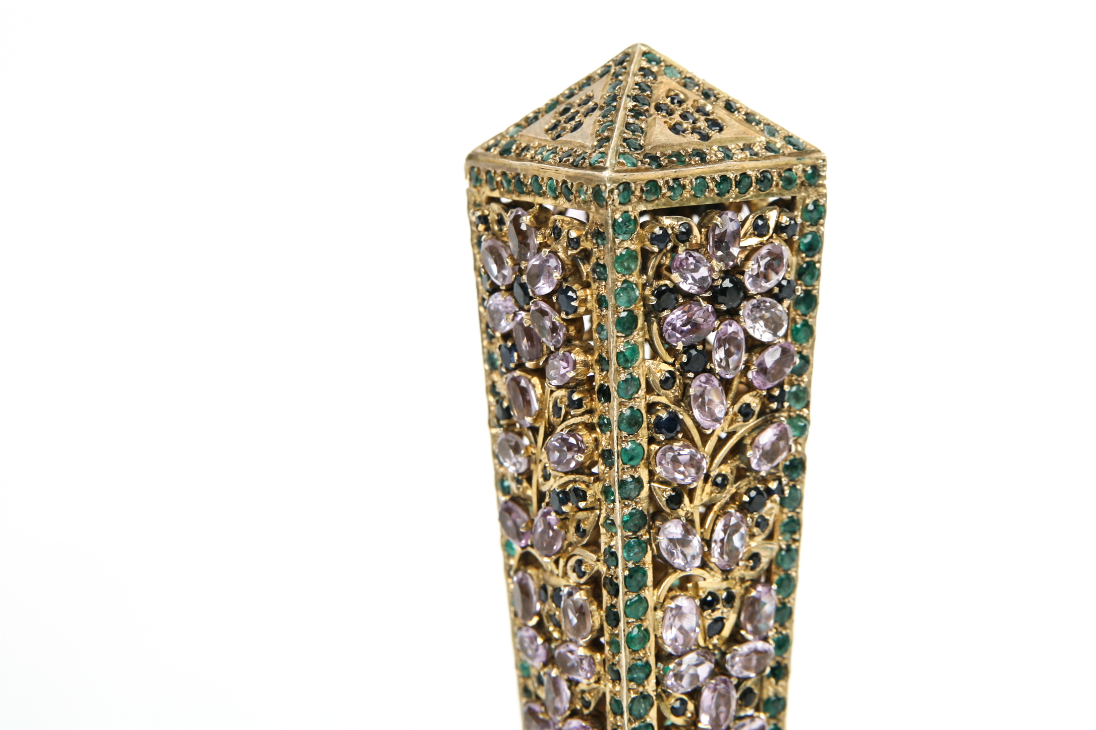 Indo-Persian Hot Wax Stamp Bejeweled with Amethyst and Sapphires