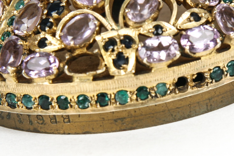 Indo-Persian Hot Wax Stamp Bejeweled with Amethyst and Sapphires