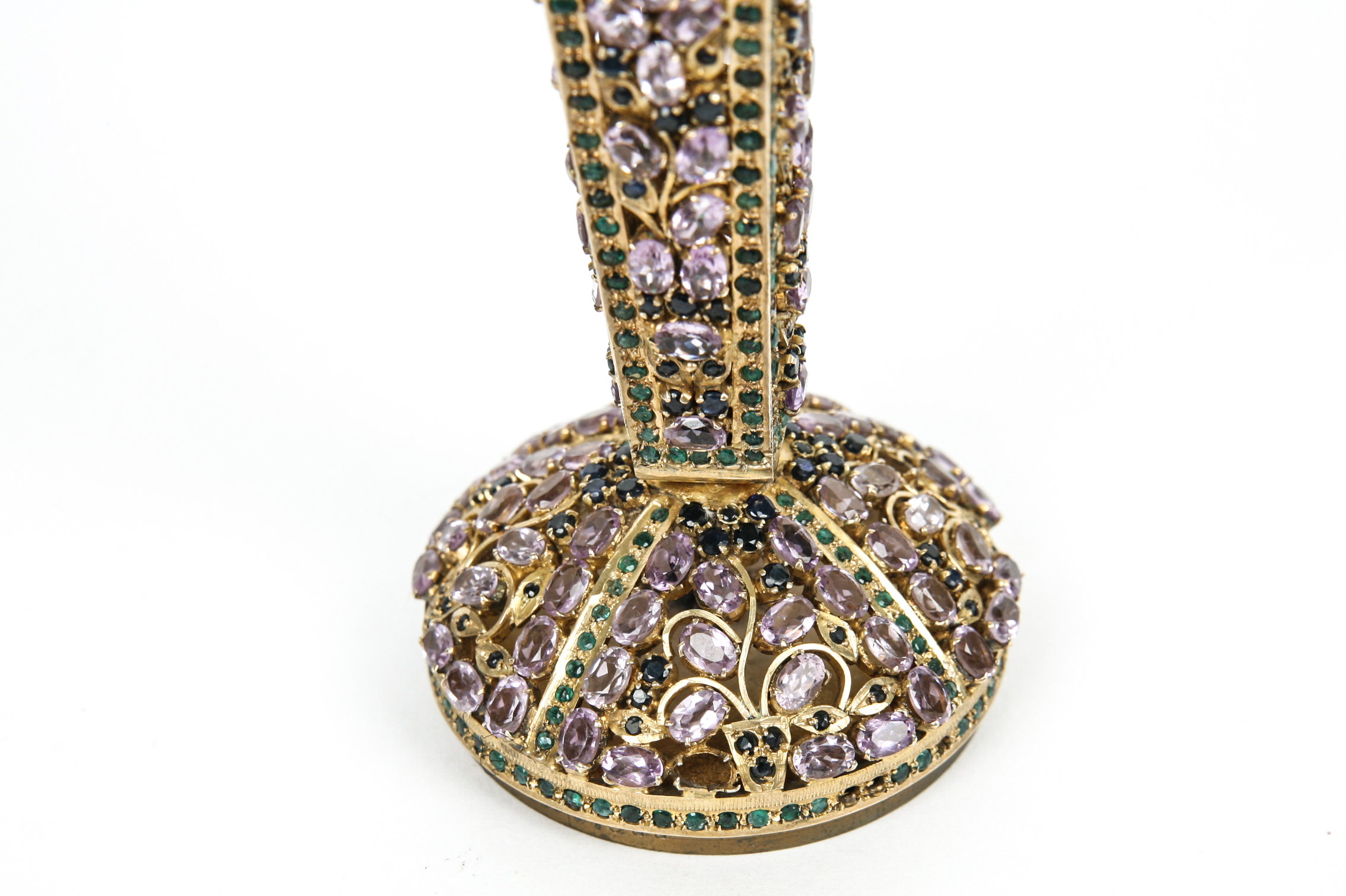 Indo-Persian Hot Wax Stamp Bejeweled with Amethyst and Sapphires