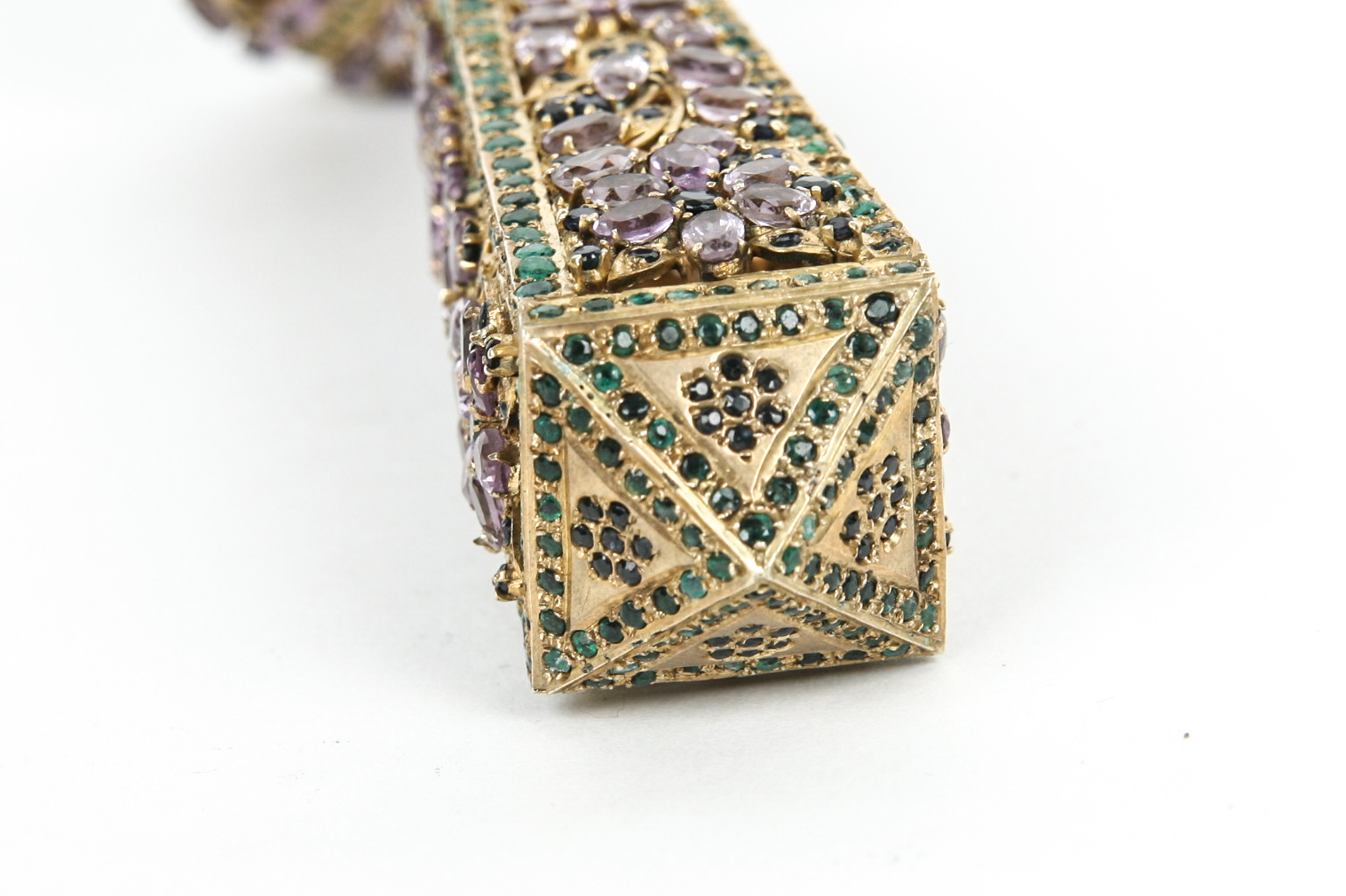 Indo-Persian Hot Wax Stamp Bejeweled with Amethyst and Sapphires