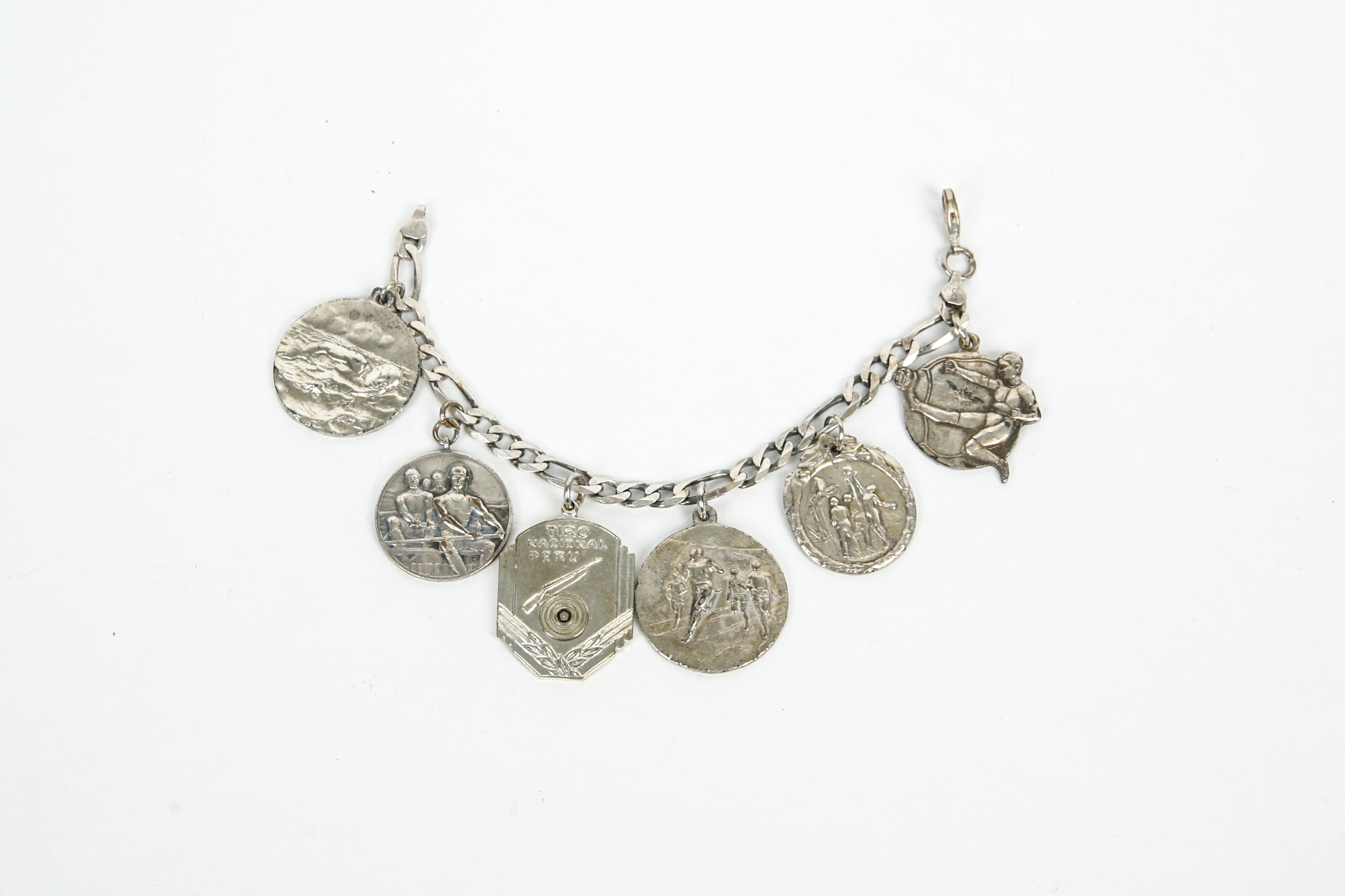 Sterling Silver Bracelet with Competitive Sport Charms