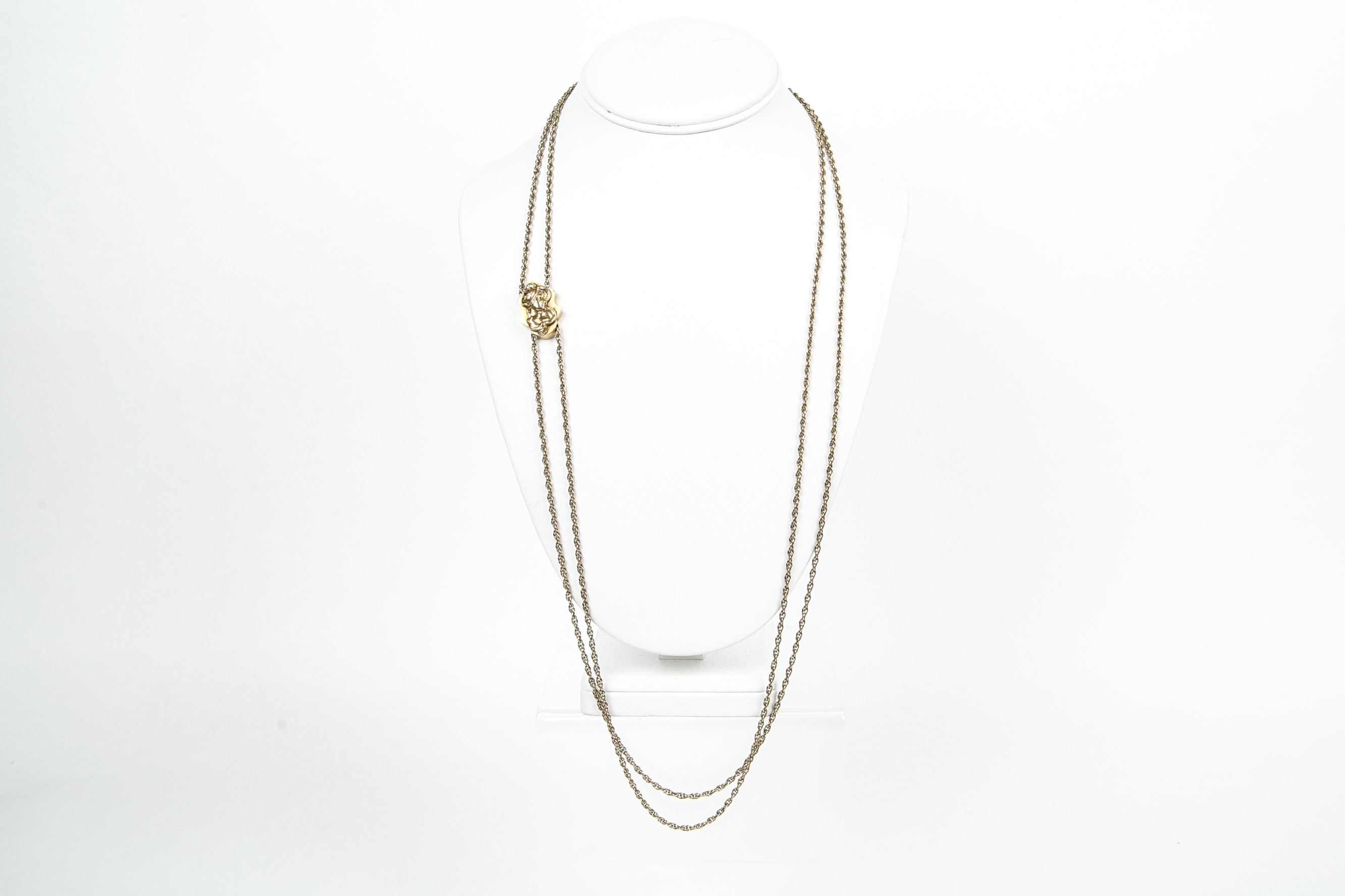 50 Inch Antique Gold Filled Watch Chain with 14K Gold Slide.