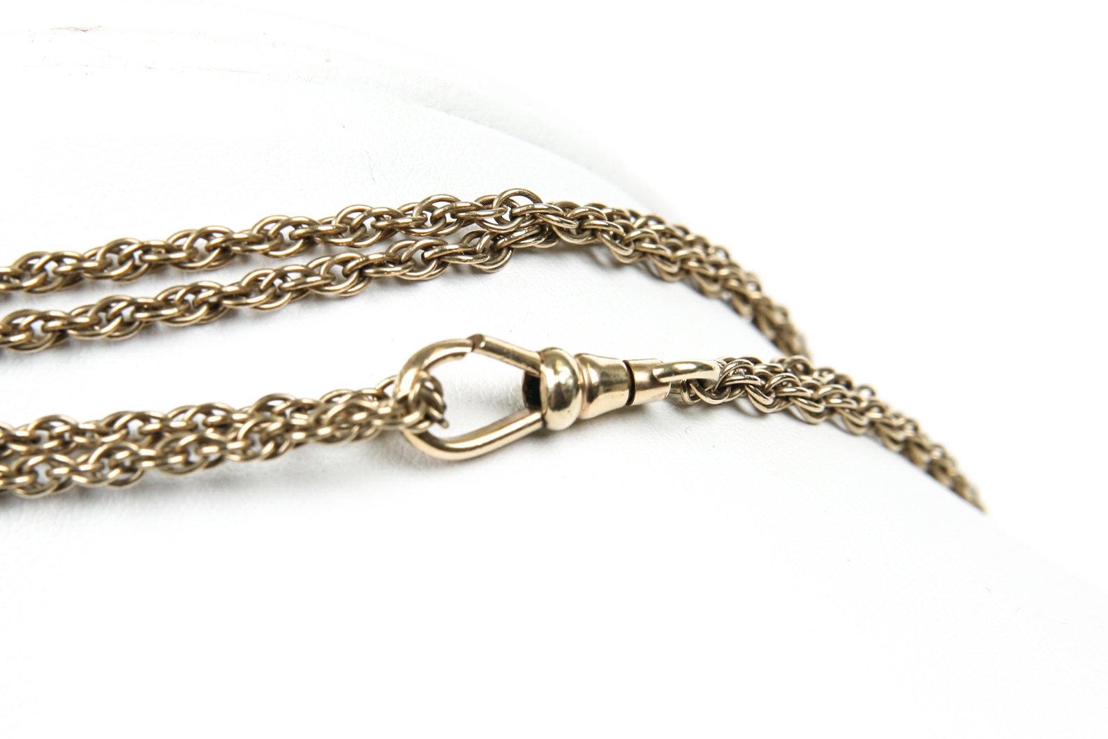 50 Inch Antique Gold Filled Watch Chain with 14K Gold Slide.