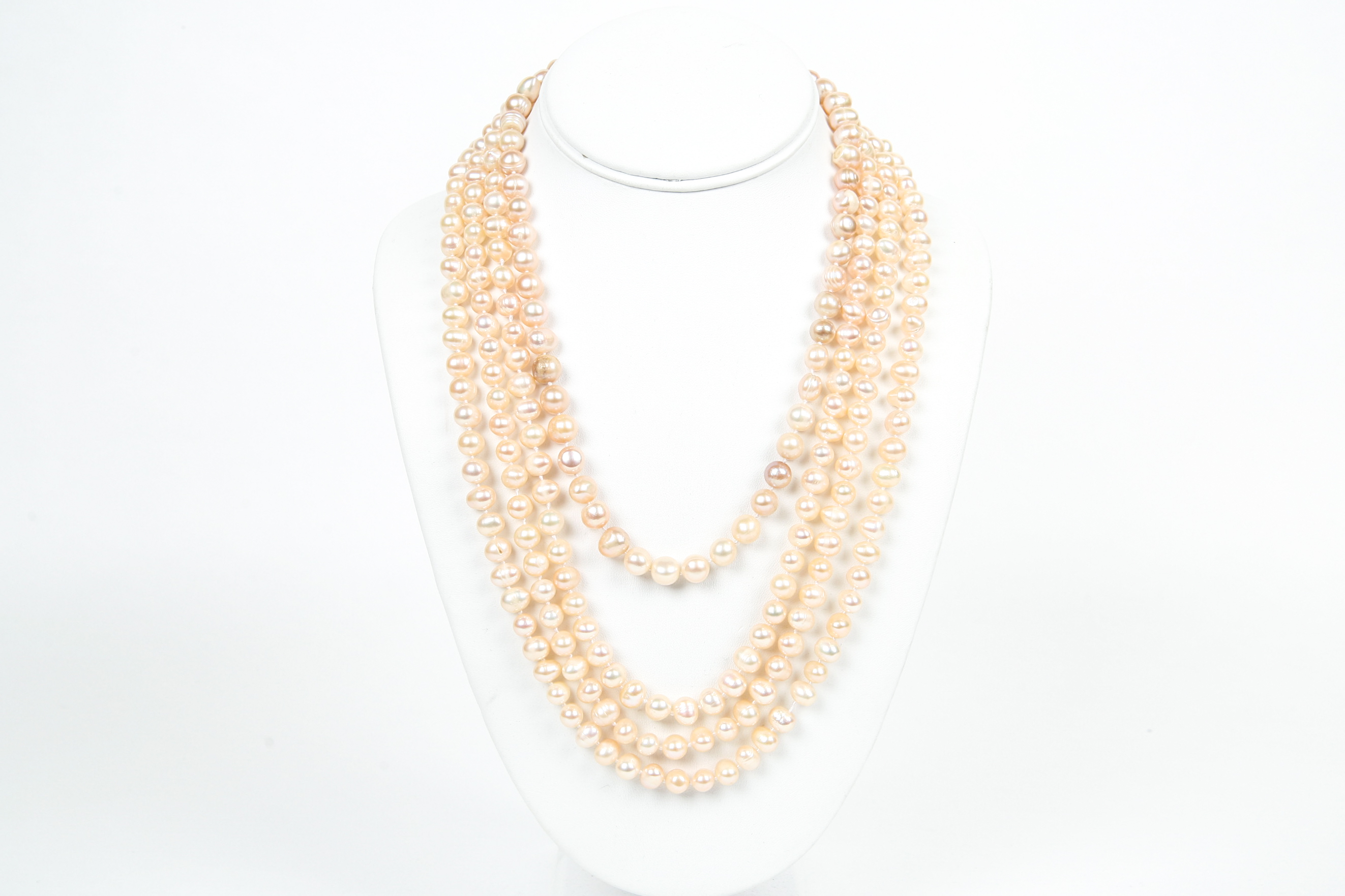 Multi-Strand Cultured Pearl Necklace with Sterling Silver Clasp