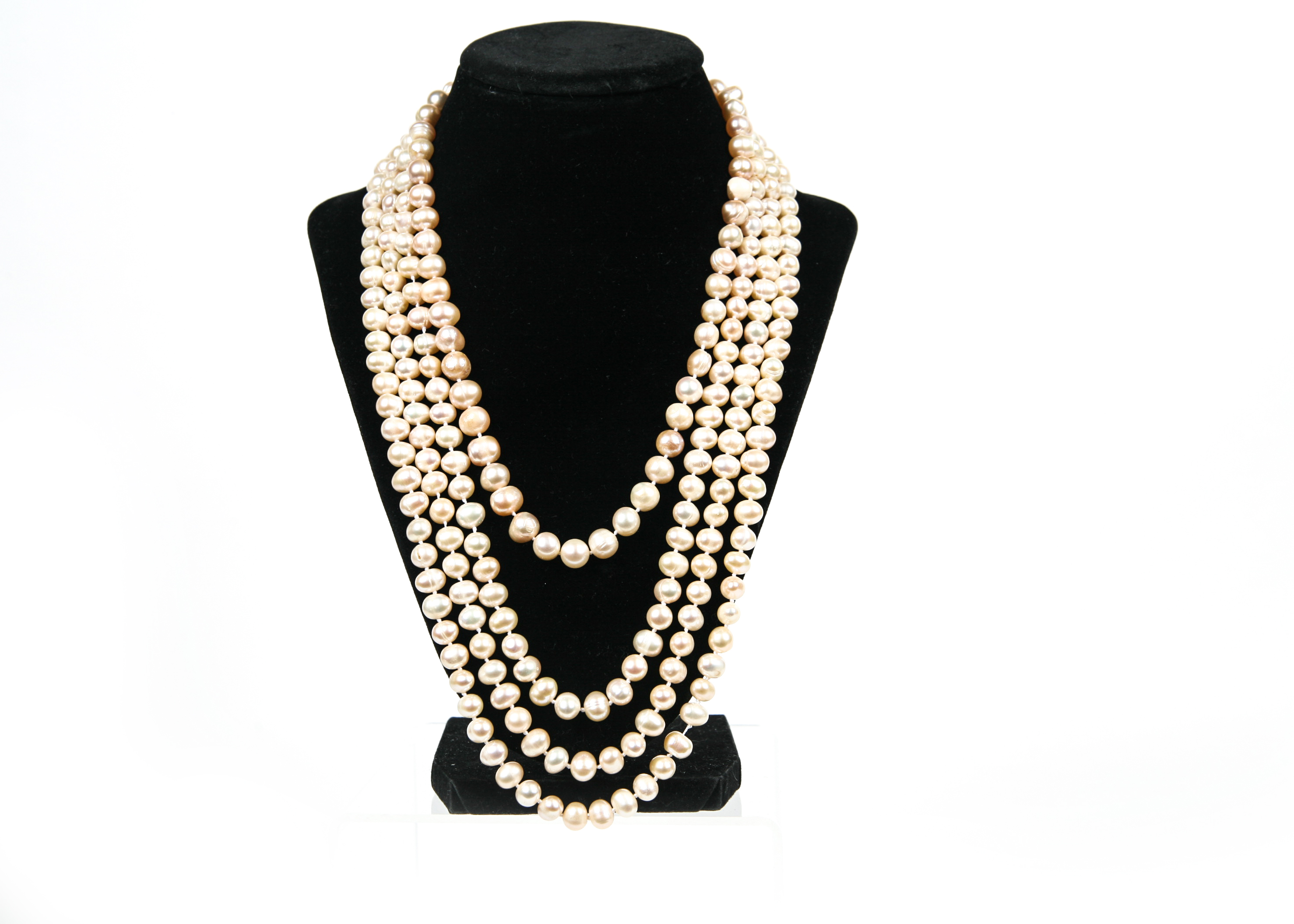 Multi-Strand Cultured Pearl Necklace with Sterling Silver Clasp