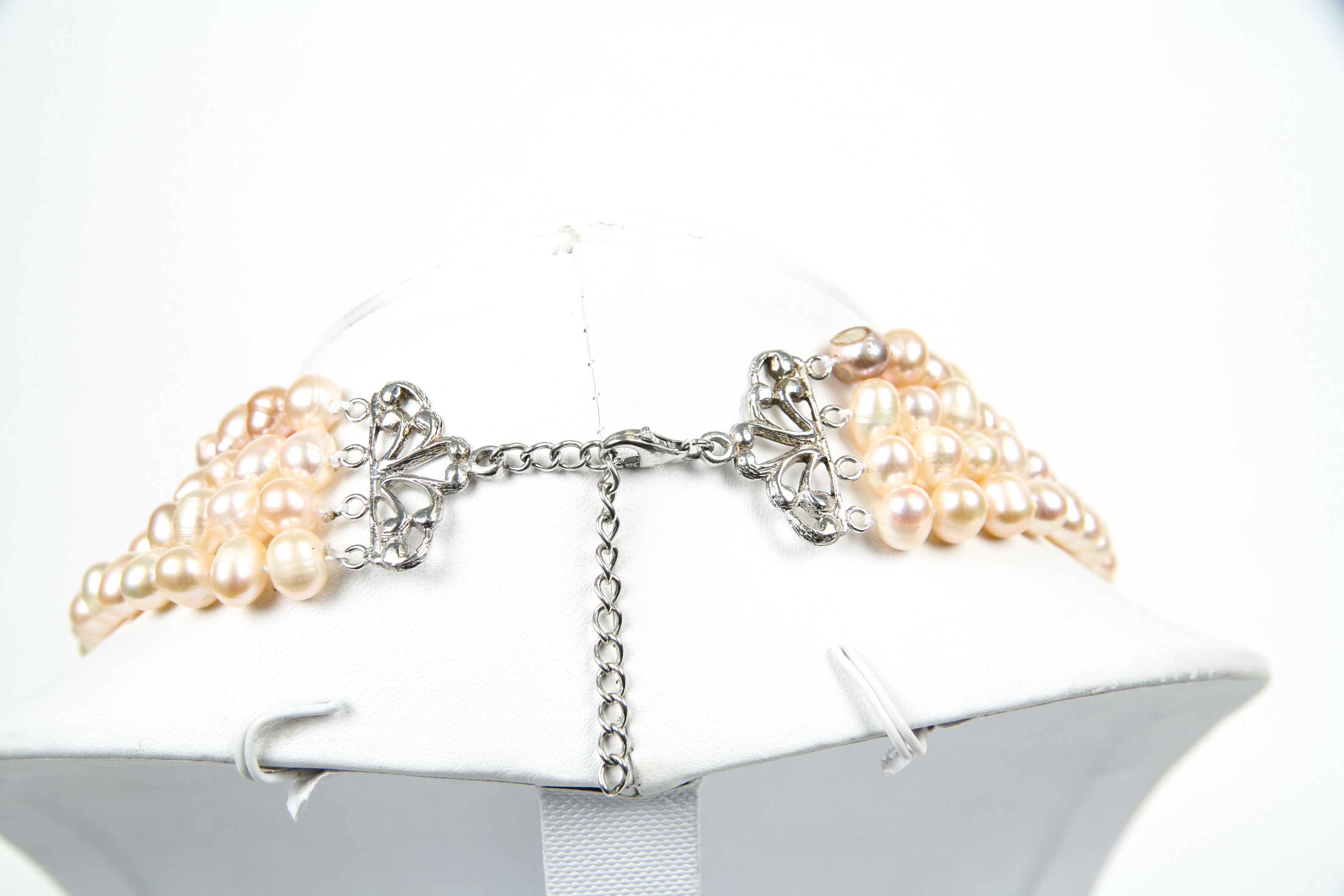 Multi-Strand Cultured Pearl Necklace with Sterling Silver Clasp