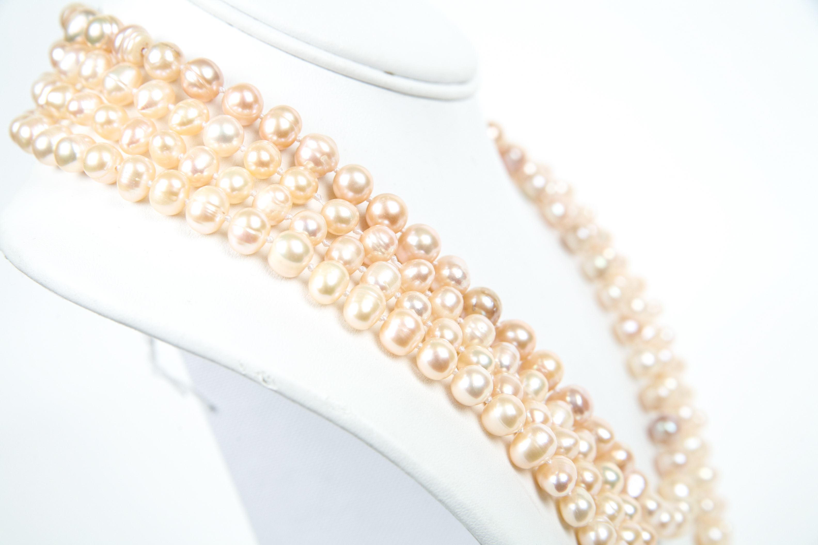 Multi-Strand Cultured Pearl Necklace with Sterling Silver Clasp