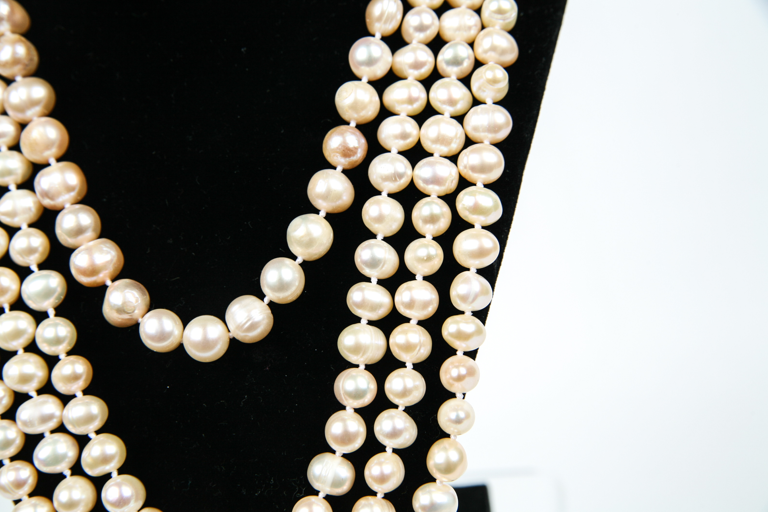 Multi-Strand Cultured Pearl Necklace with Sterling Silver Clasp
