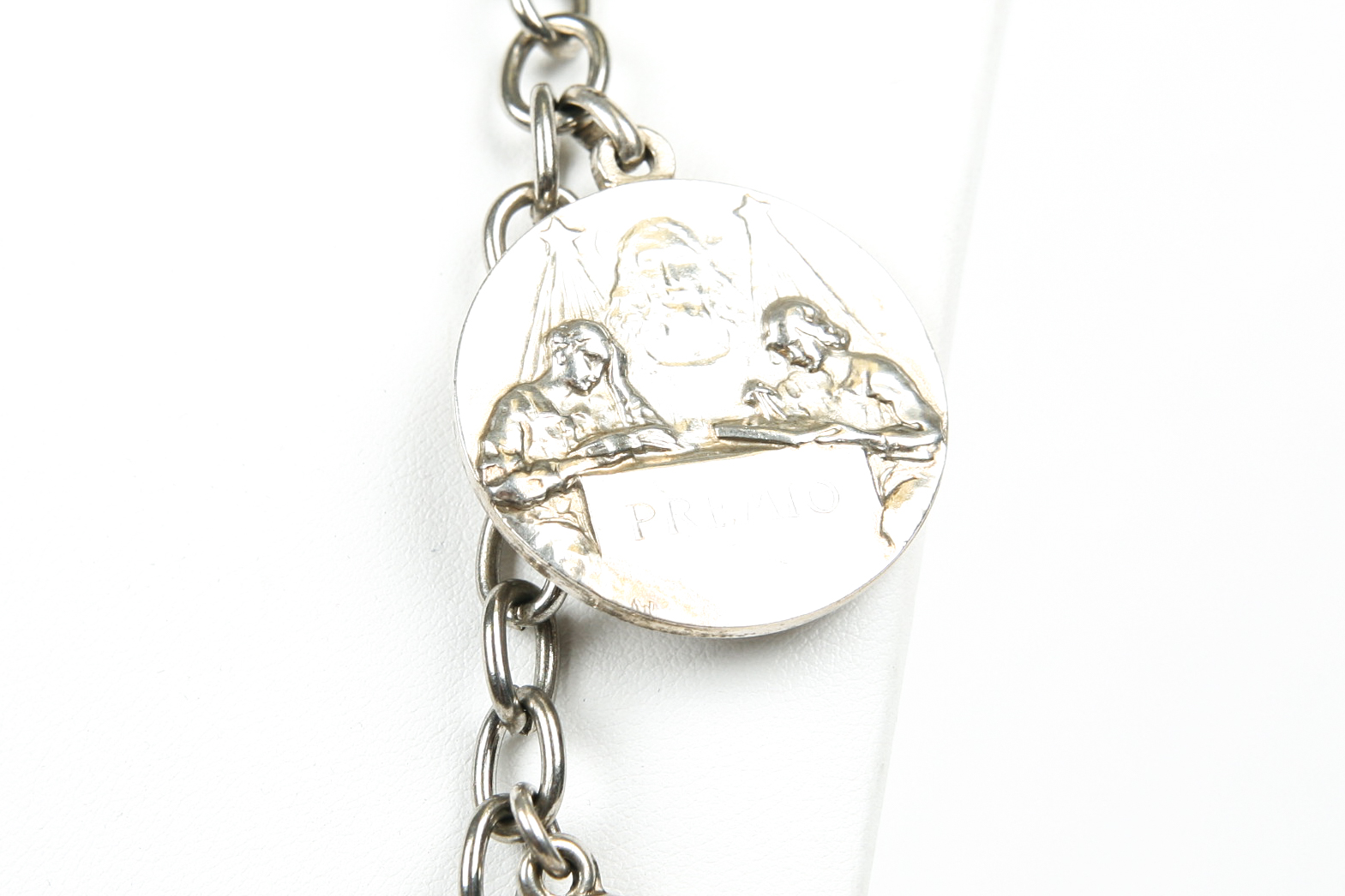 Silver Plated Chain with Religious Medallions