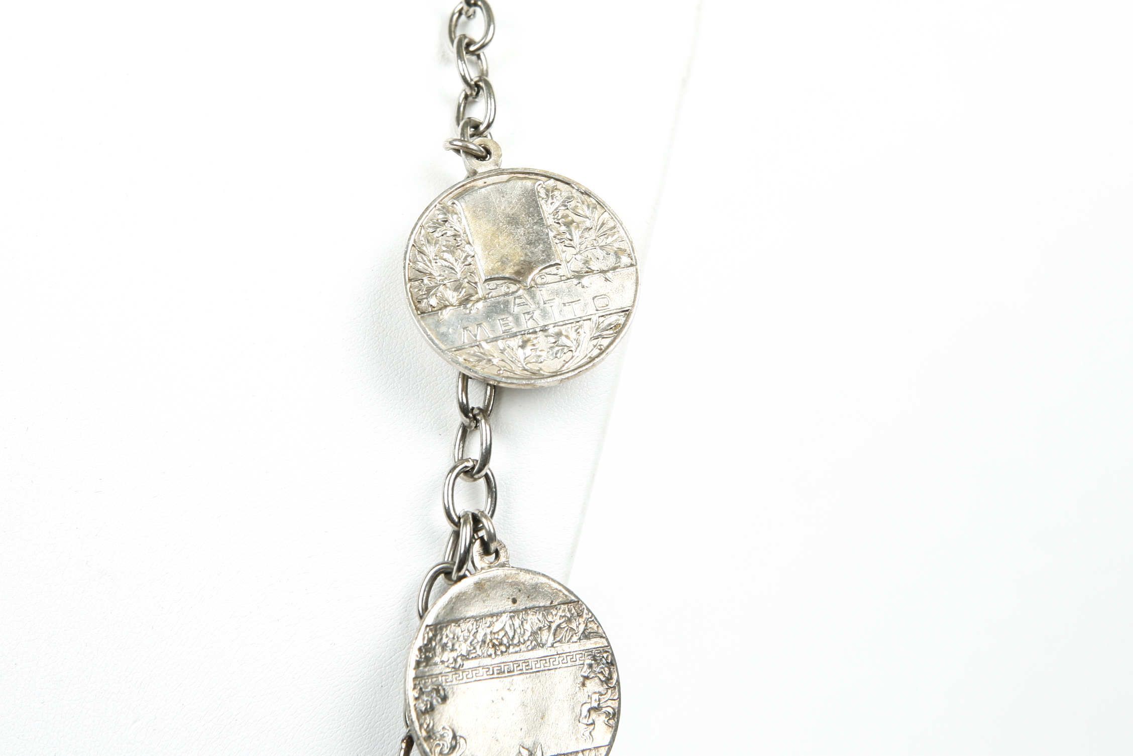 Silver Plated Chain with Religious Medallions