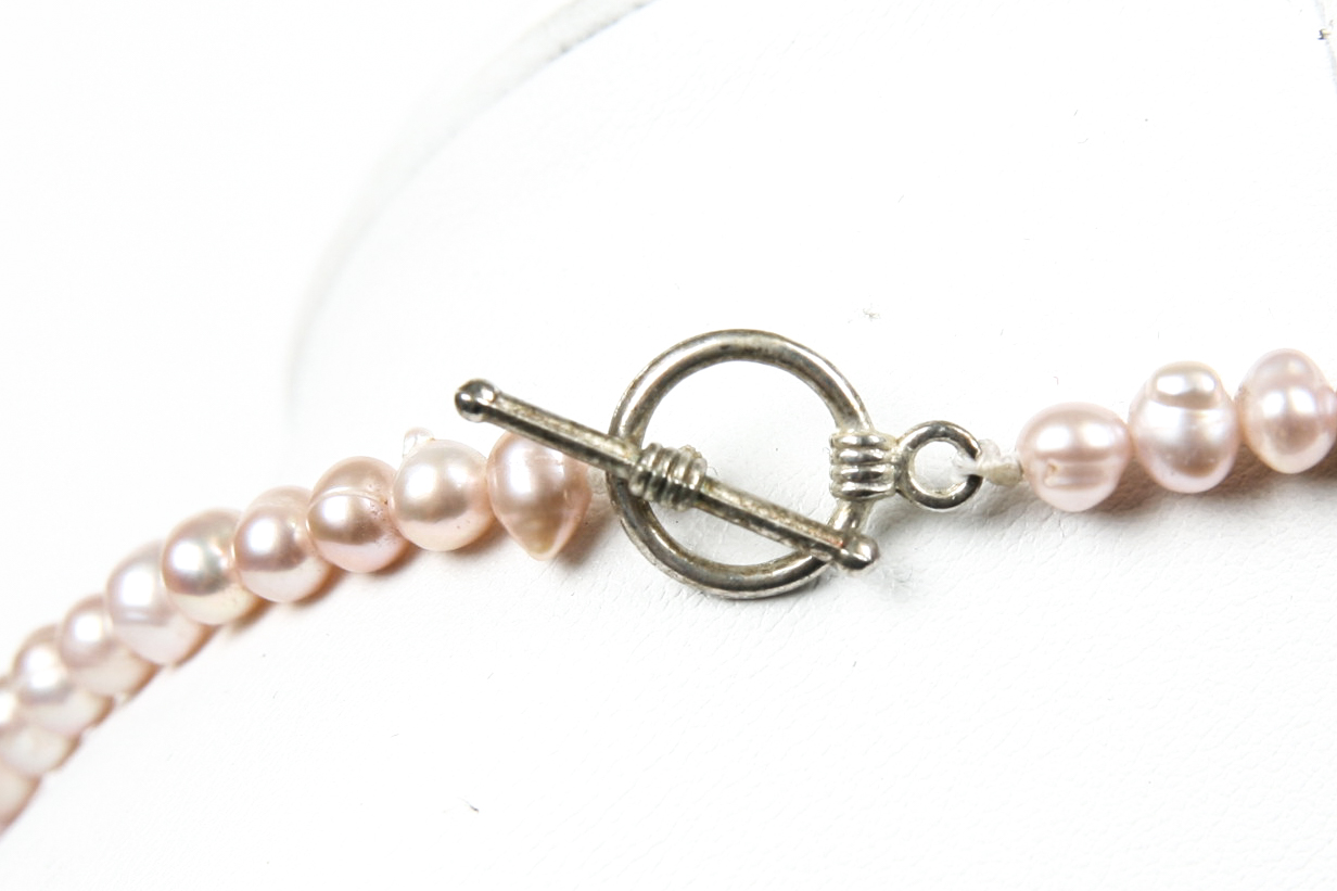 Cultured Pearl Necklace with Toggle Clasp