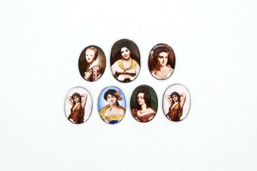 Grouping of Vintage Enamel on Copper Pieces