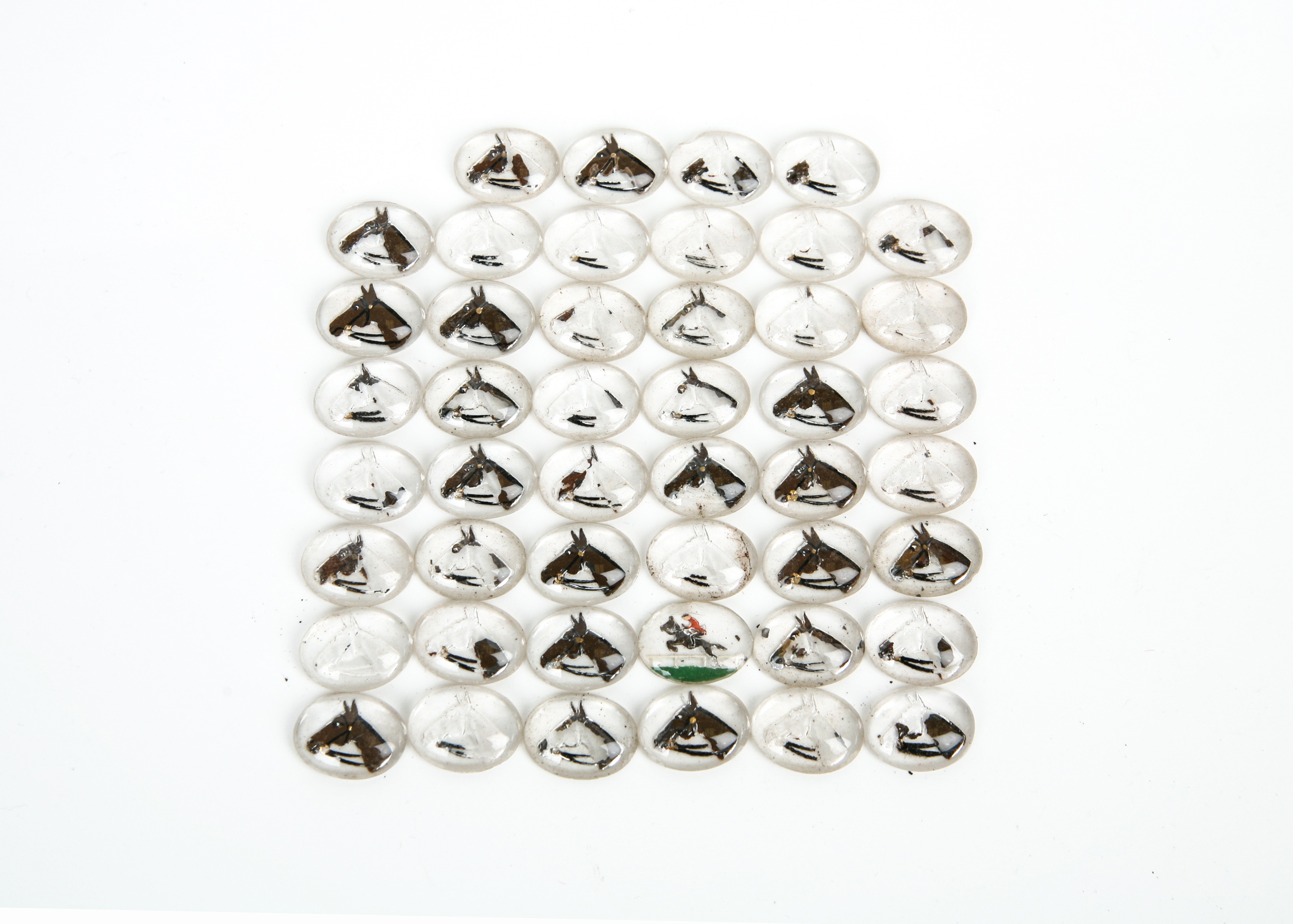 Glass Reverse Etched Horse Cabochons