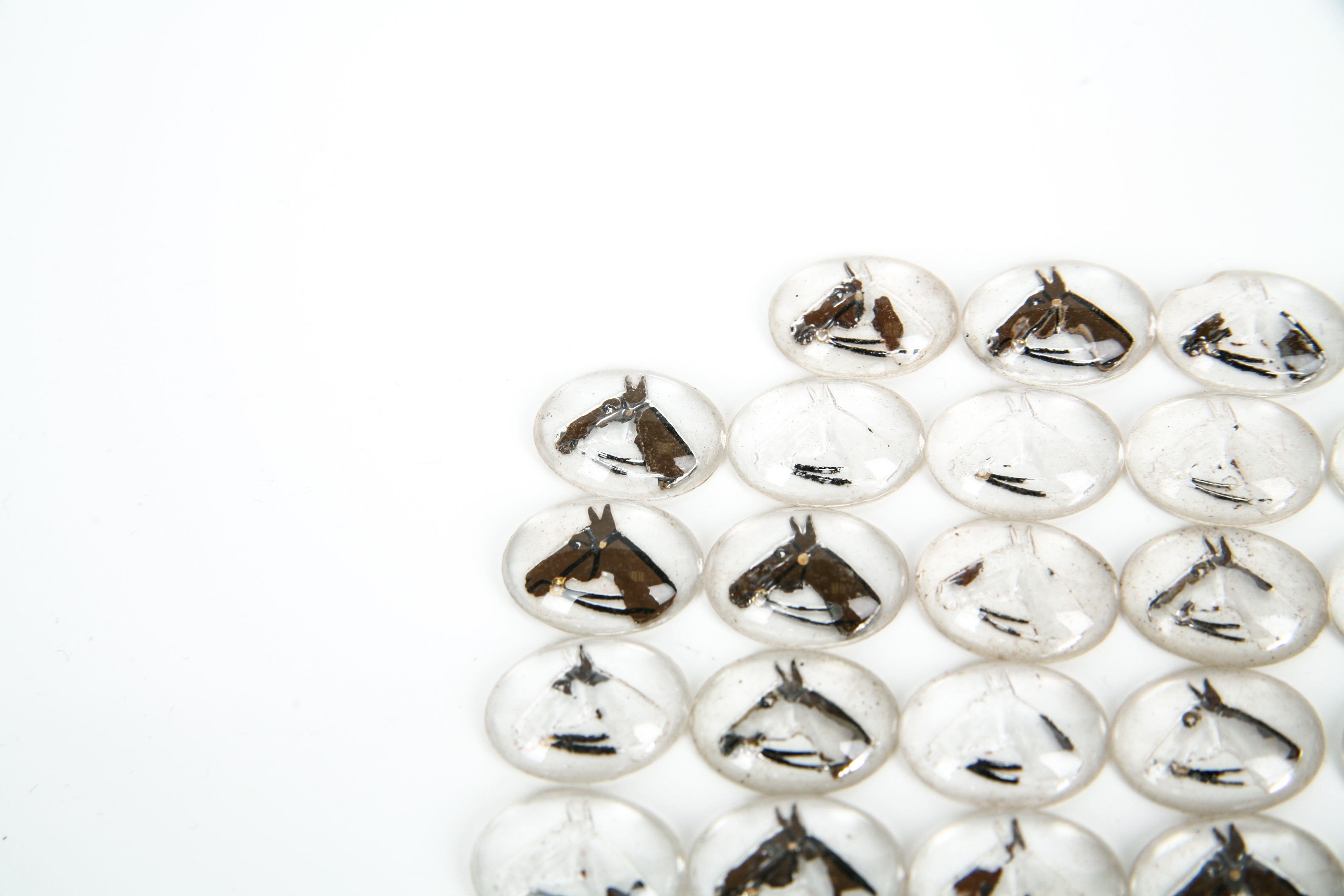 Glass Reverse Etched Horse Cabochons