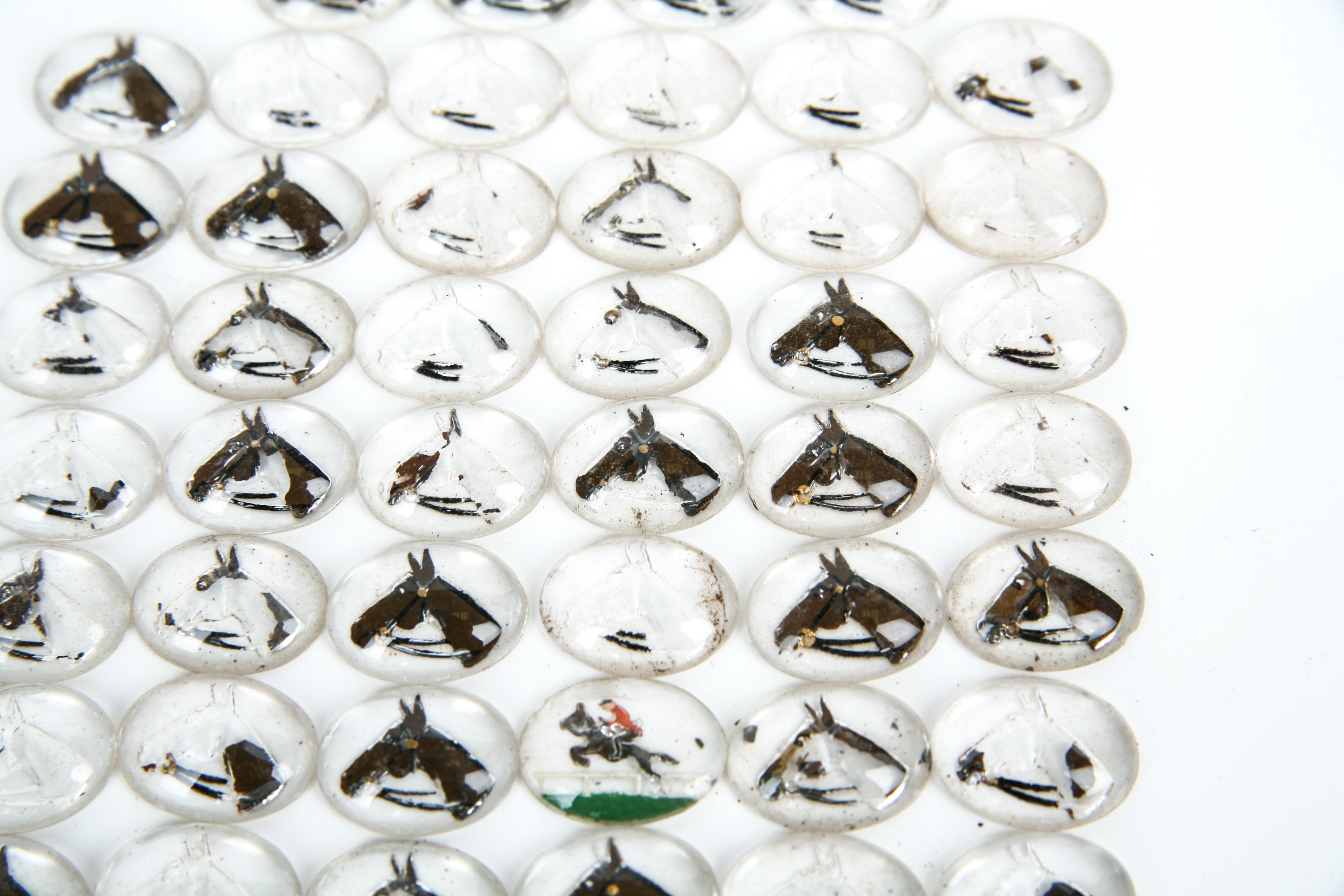 Glass Reverse Etched Horse Cabochons