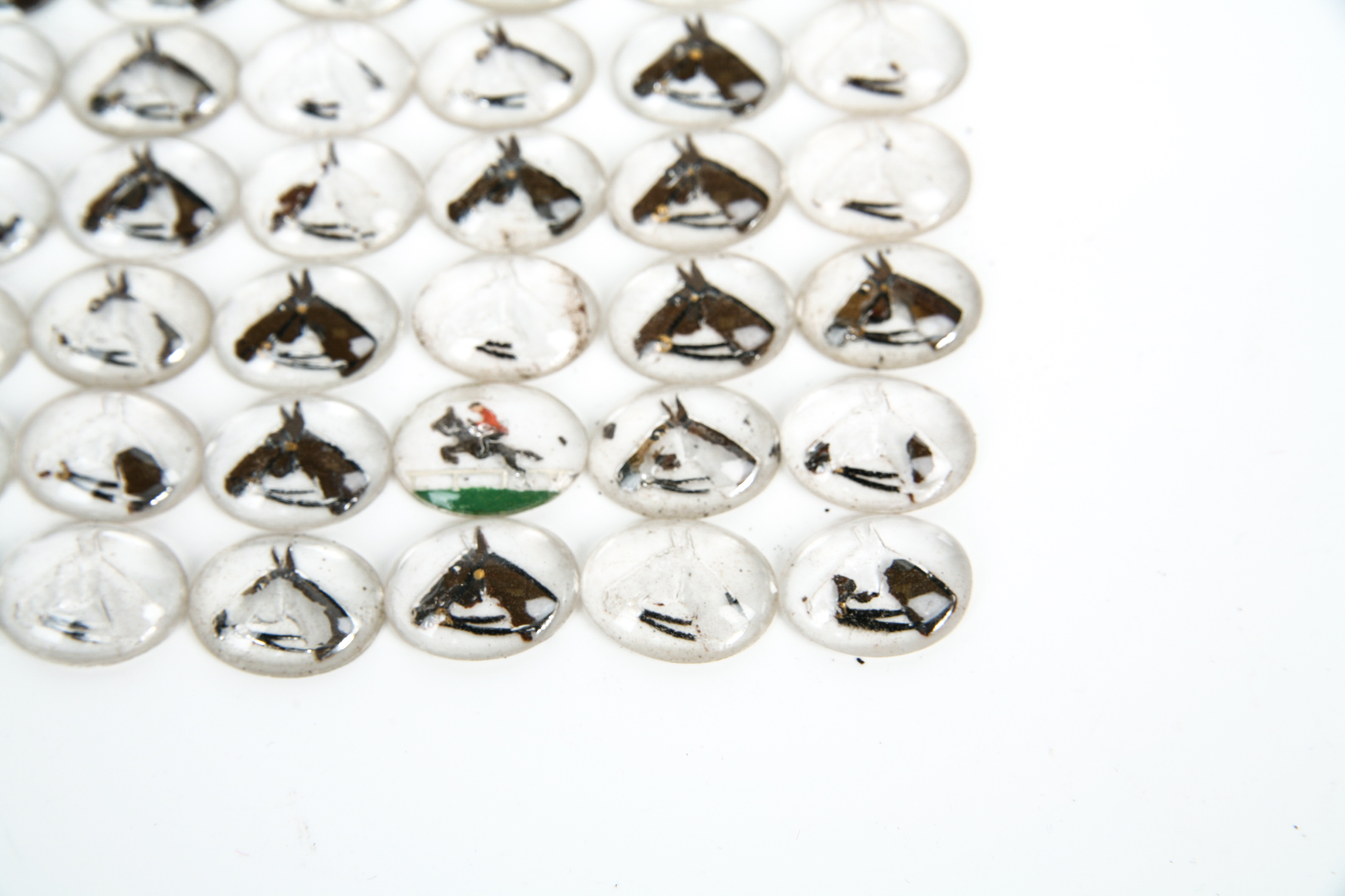 Glass Reverse Etched Horse Cabochons