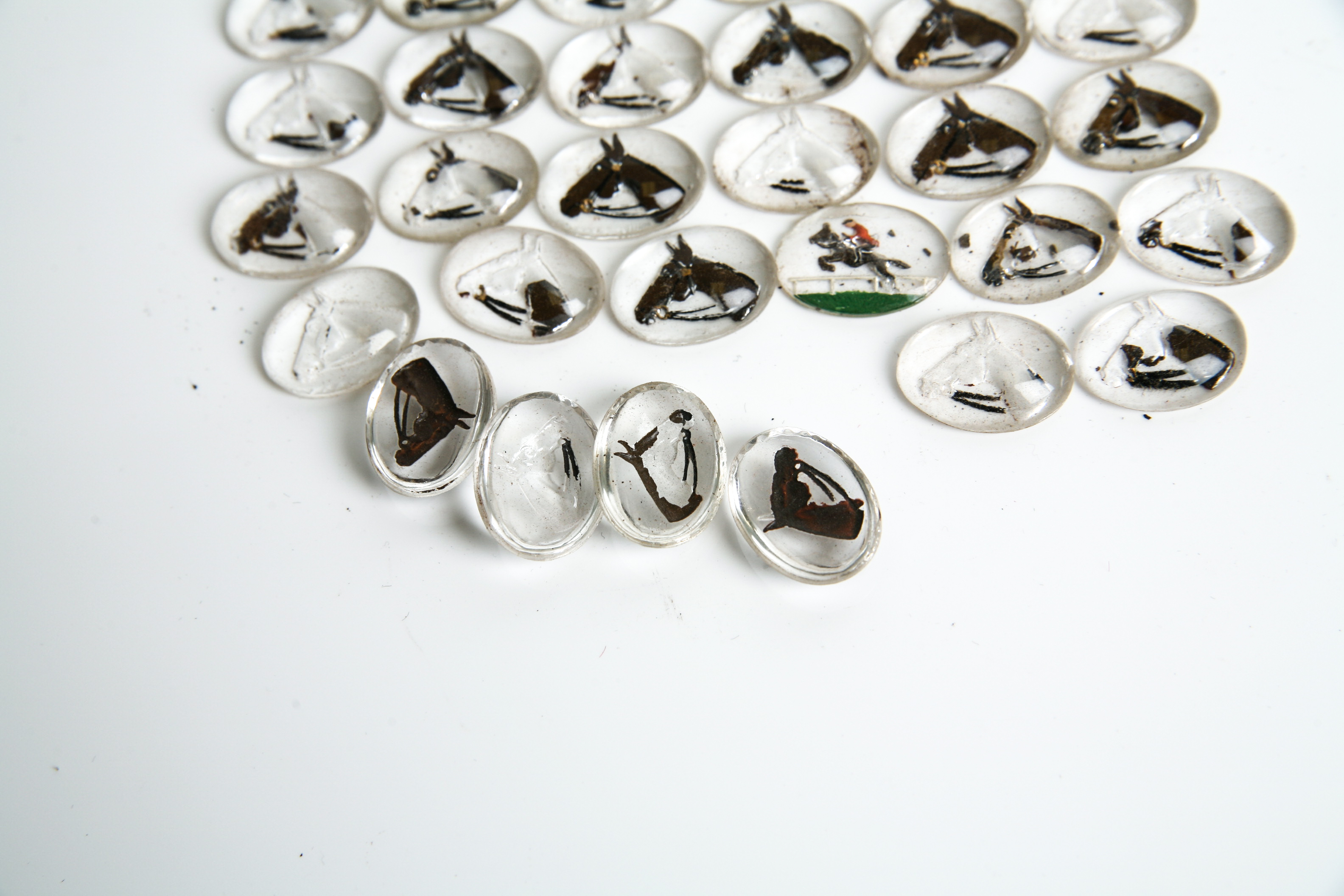 Glass Reverse Etched Horse Cabochons