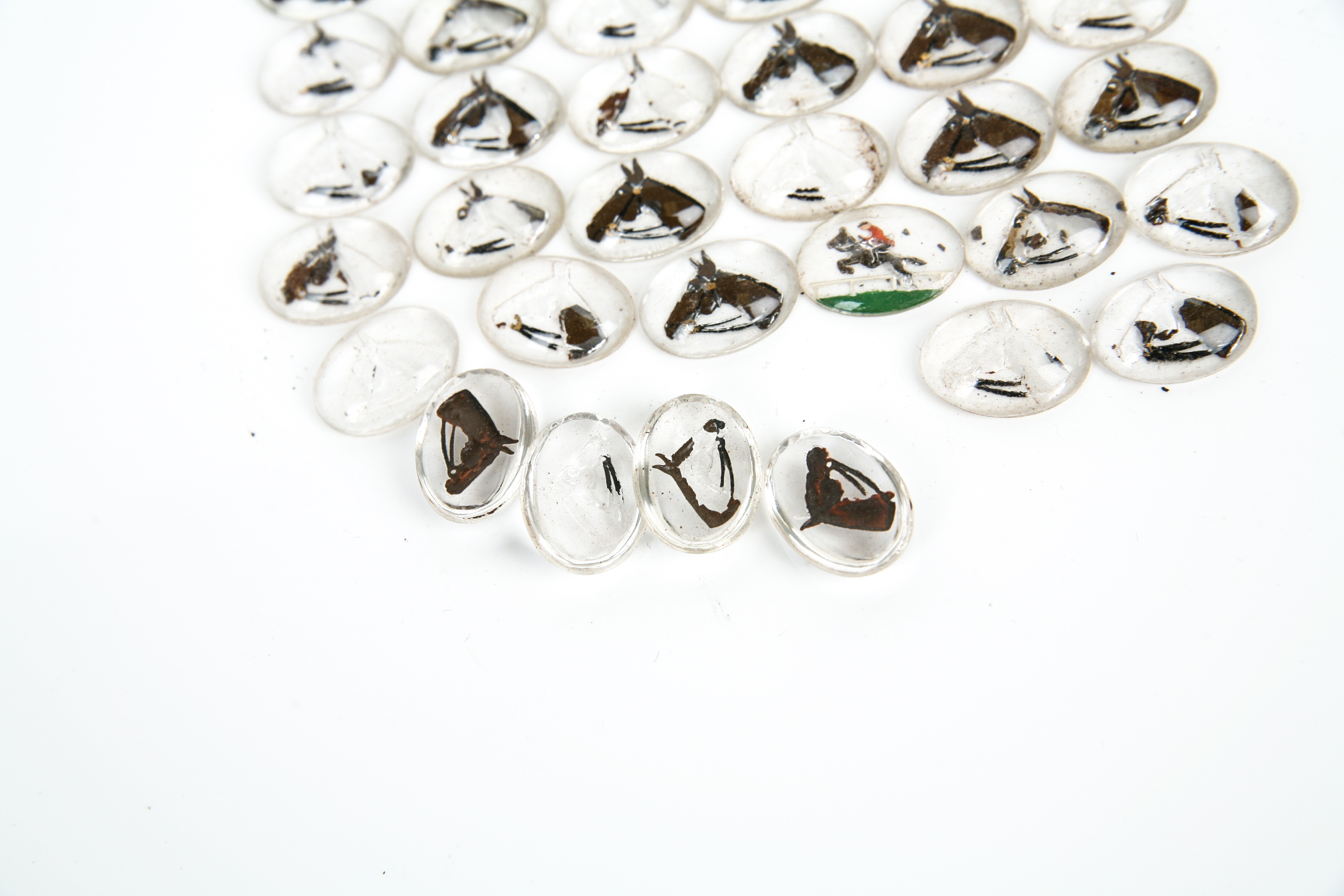 Glass Reverse Etched Horse Cabochons