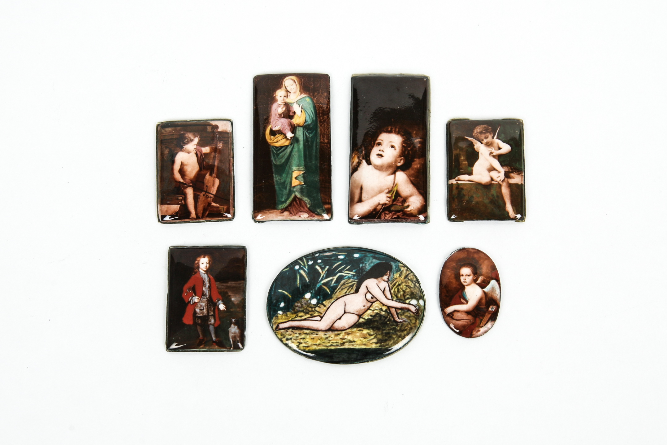 Grouping of Vintage Enamel on Copper Pieces