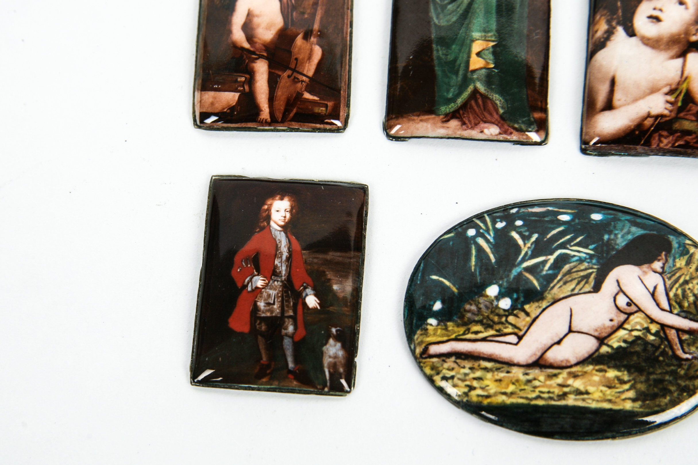 Grouping of Vintage Enamel on Copper Pieces