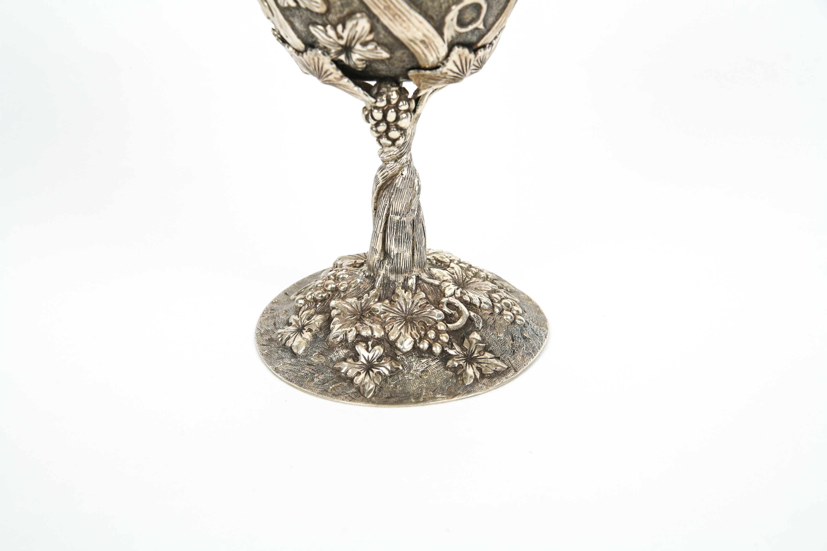 Large Sterling Silver Grapevine Goblet Like Chalice