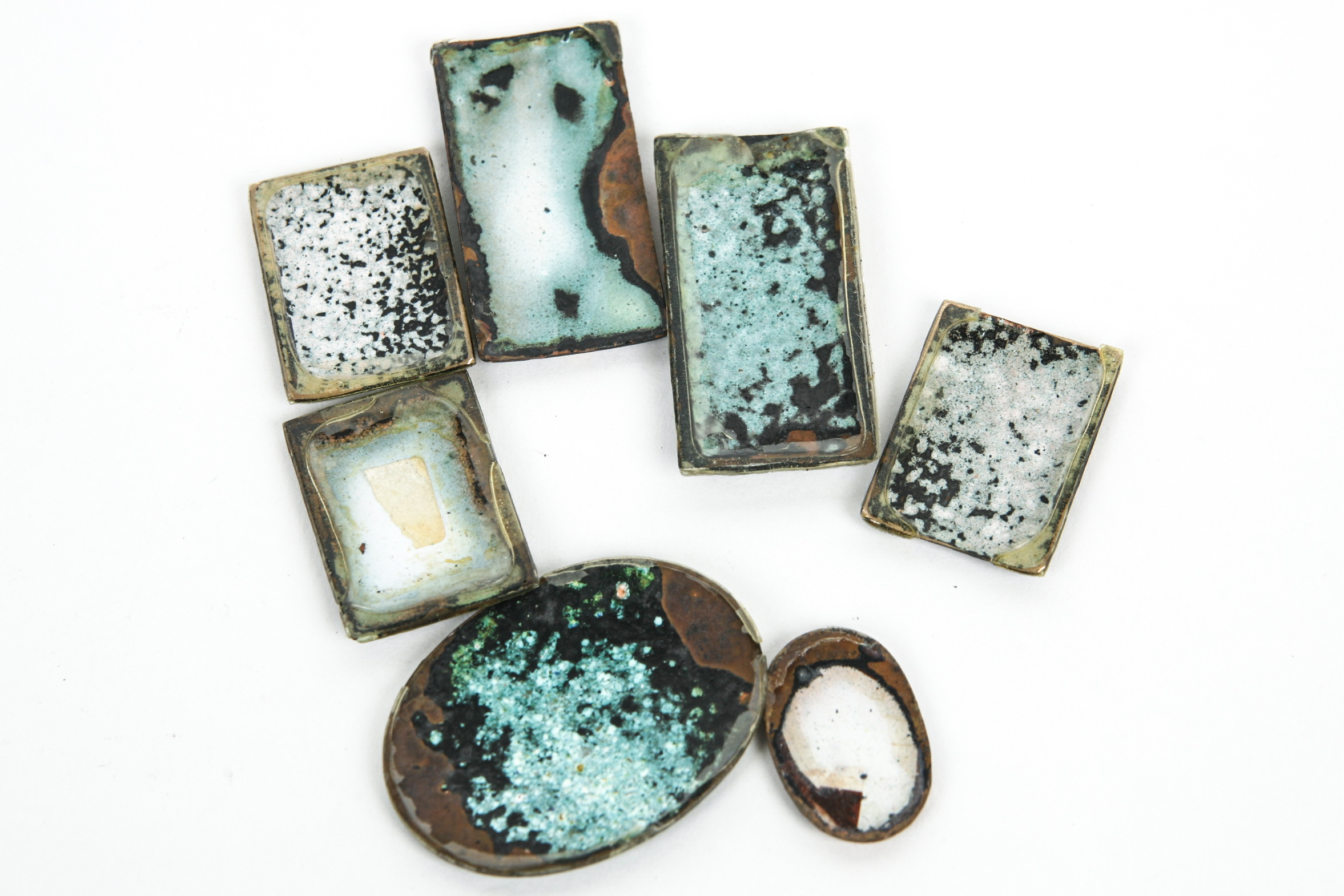 Grouping of Vintage Enamel on Copper Pieces