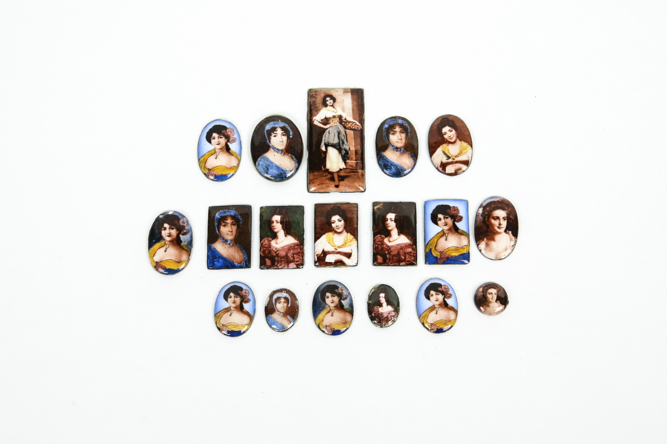 Large Grouping of Vintage Enamel on Copper Pieces