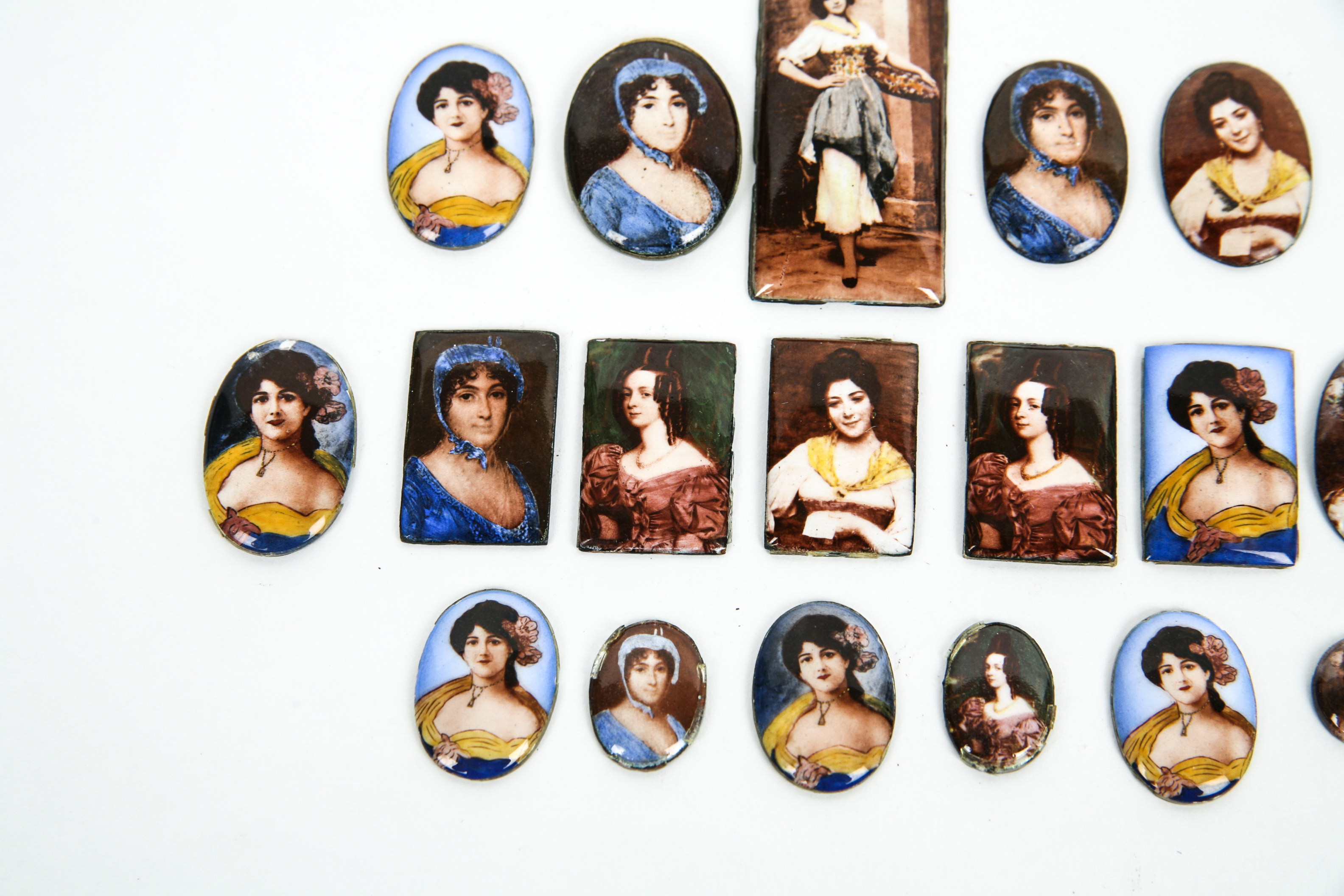 Large Grouping of Vintage Enamel on Copper Pieces