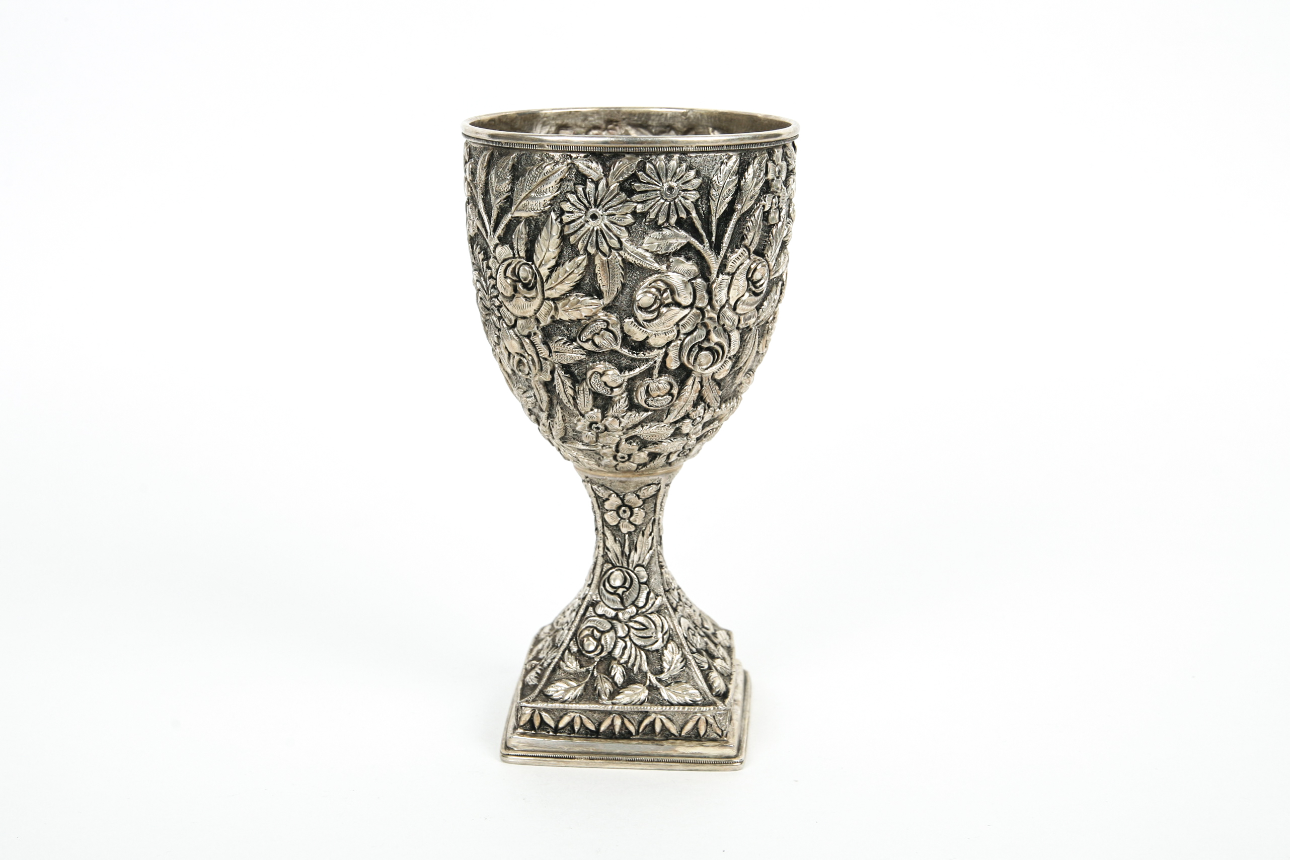 Sterling Silver Baltimore Rose Pattern Chalice